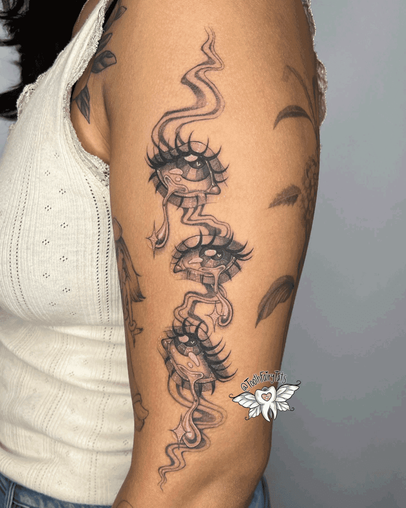 Detailed Eye Bicep Tattoo