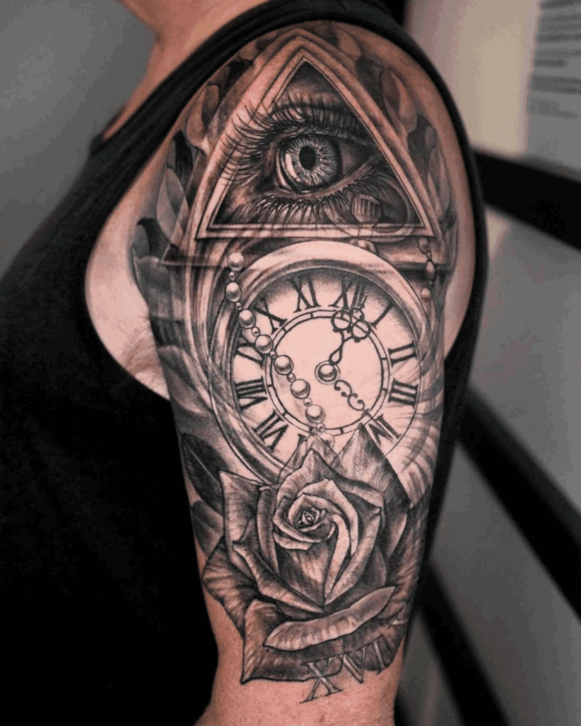 Detailed Eye Bicep Tattoo