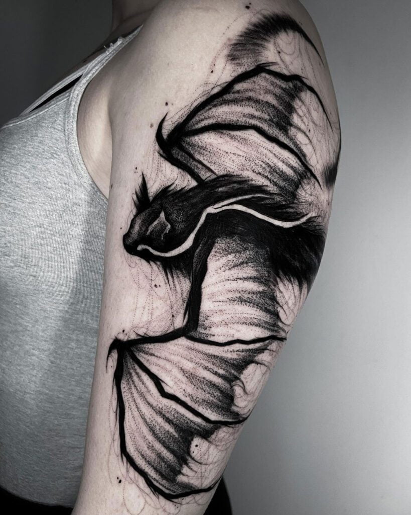 #battattoo #tattoo #bat #tattoos #tattooartist #blackwork #ink