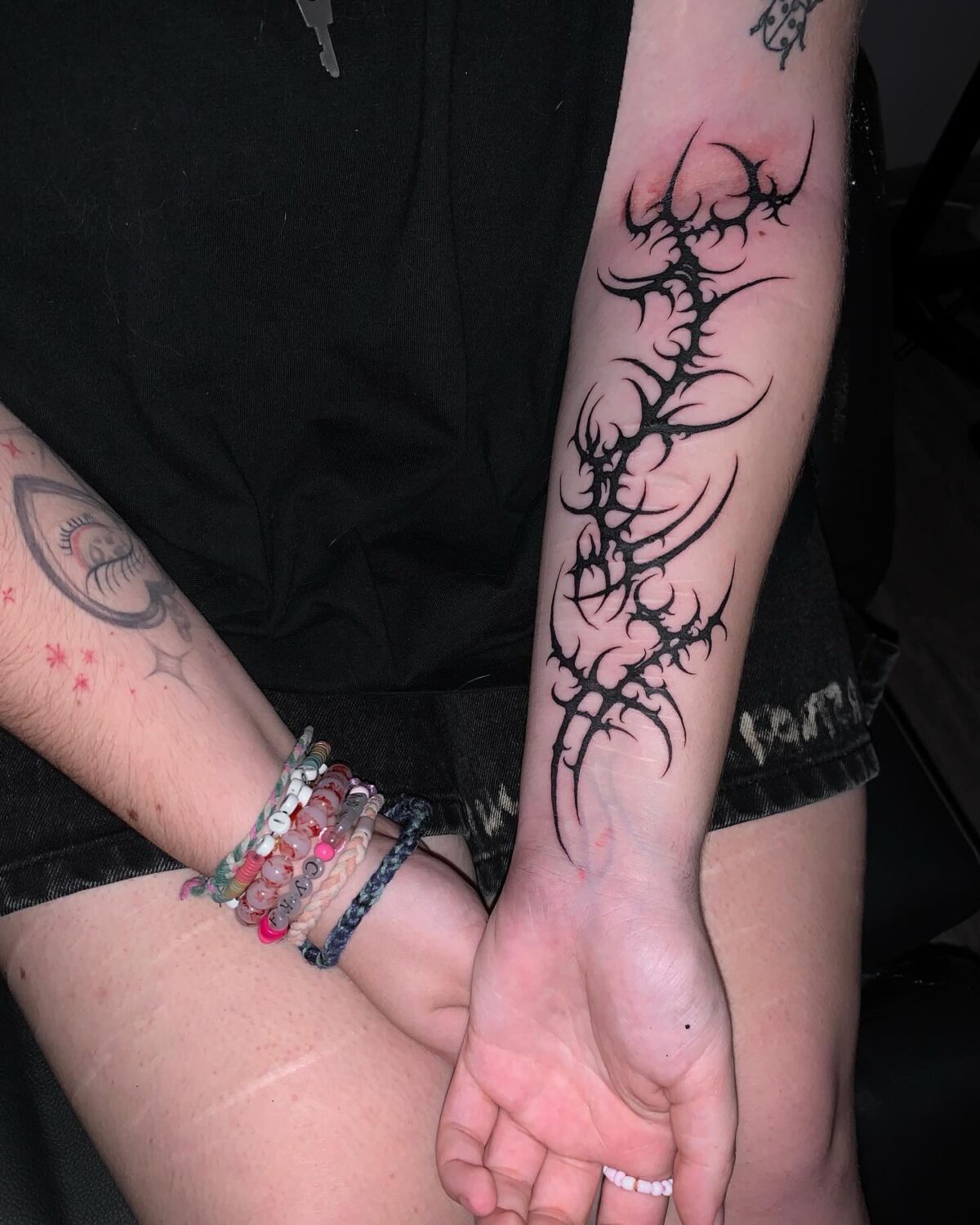 Cyber sigilism hand tattoo