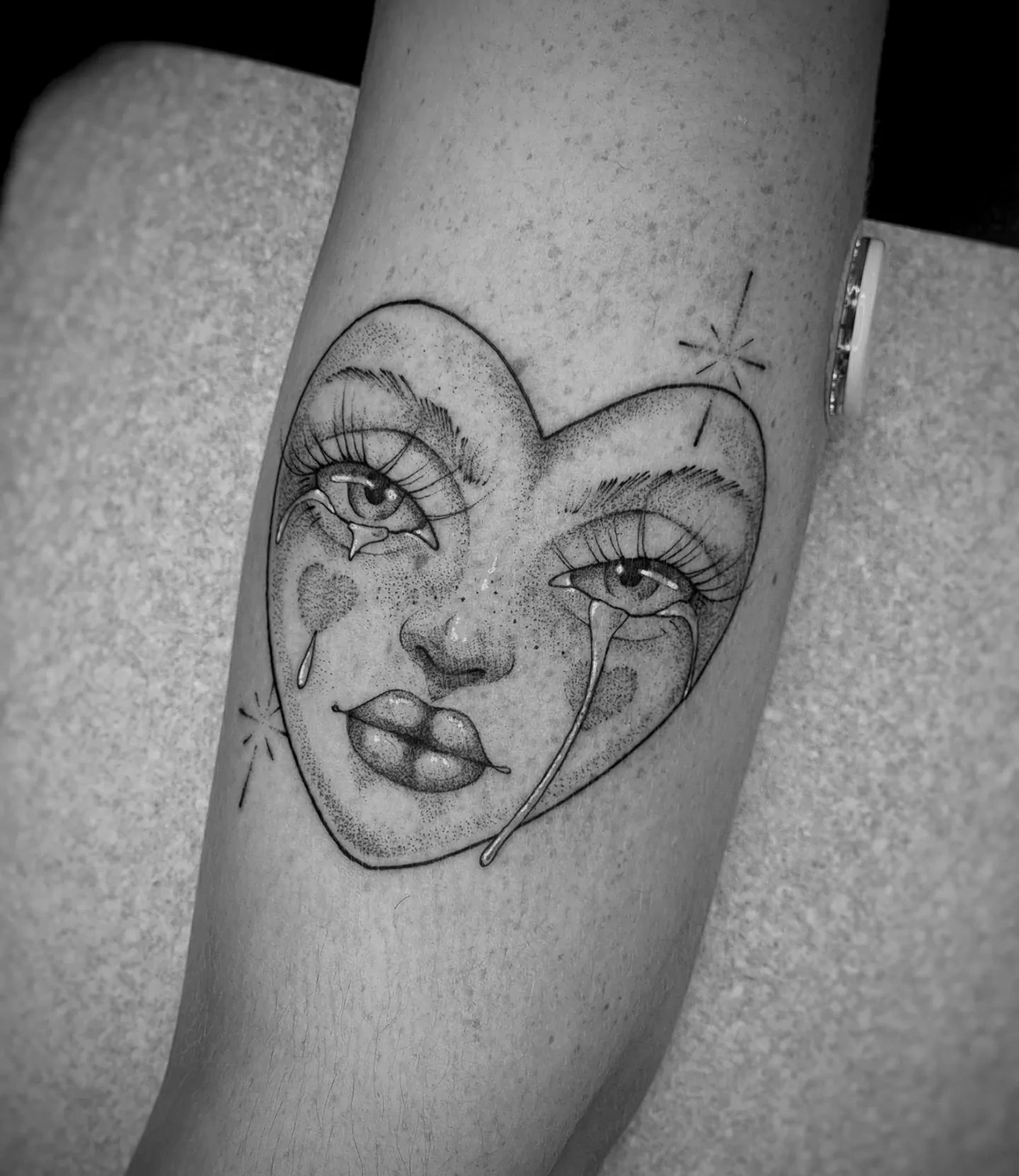 Heart Face Tattoo