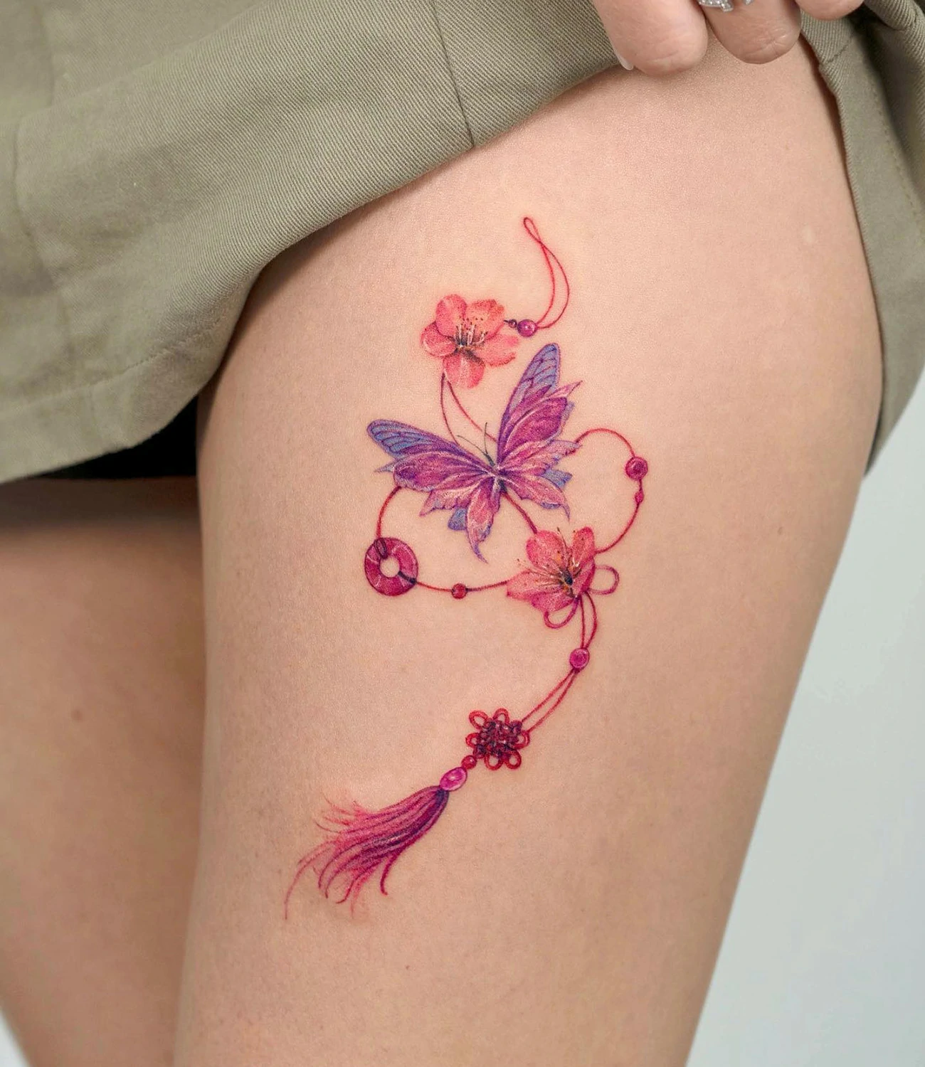 Cherry Blossom Butterfly Tattoo
