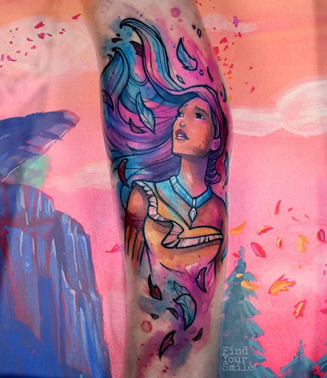 Disney Watercolor Tattoo