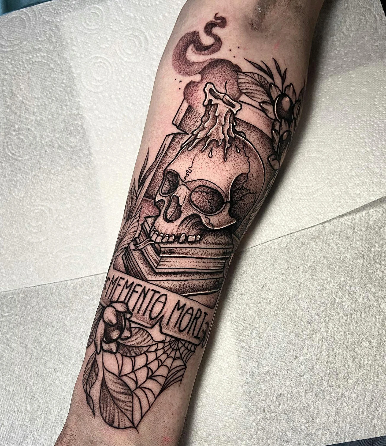 Memento Mori Arm Tattoo