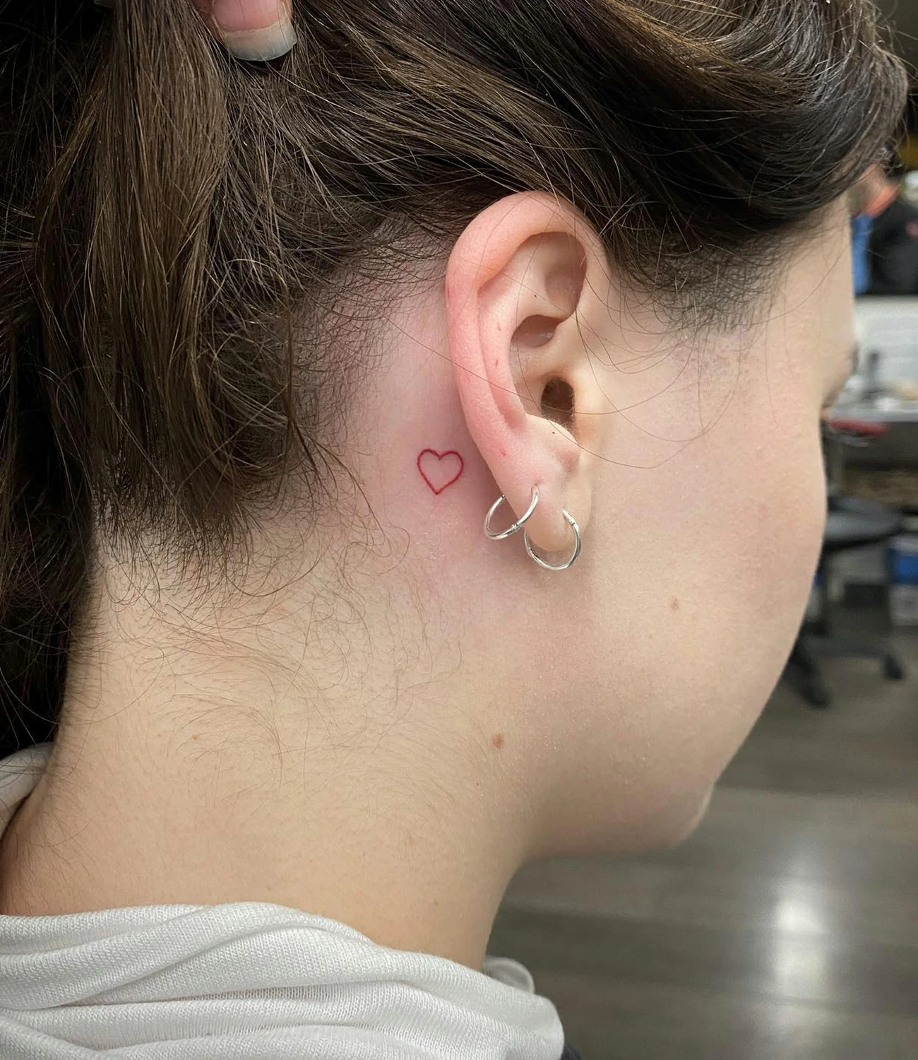 Heart Tattoo Behind Ear