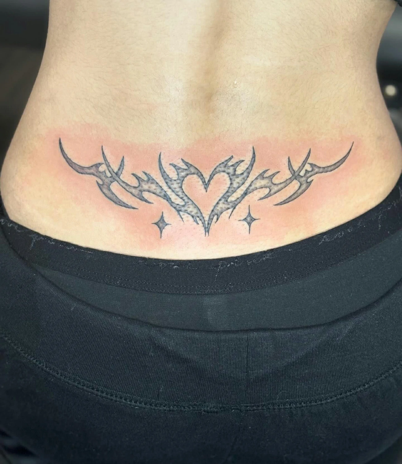 Cyber sigilism back tattoo
