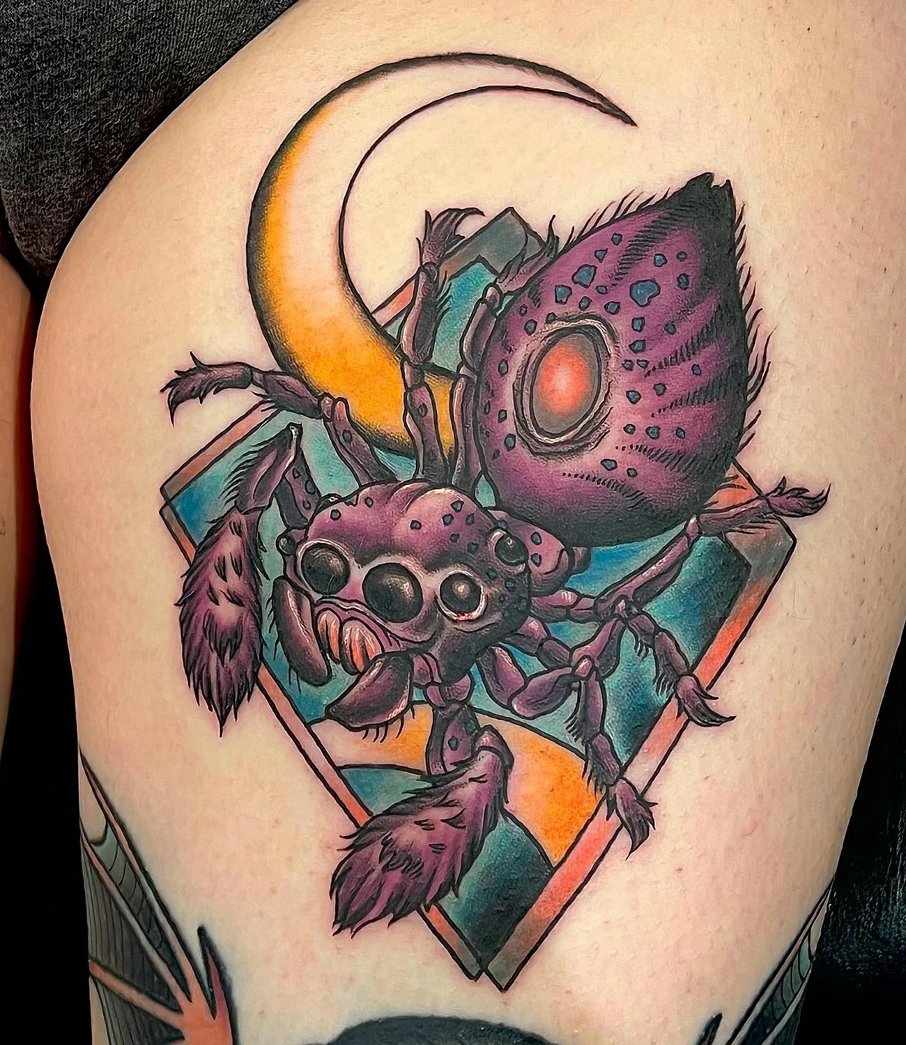 Jumping spider tattoo