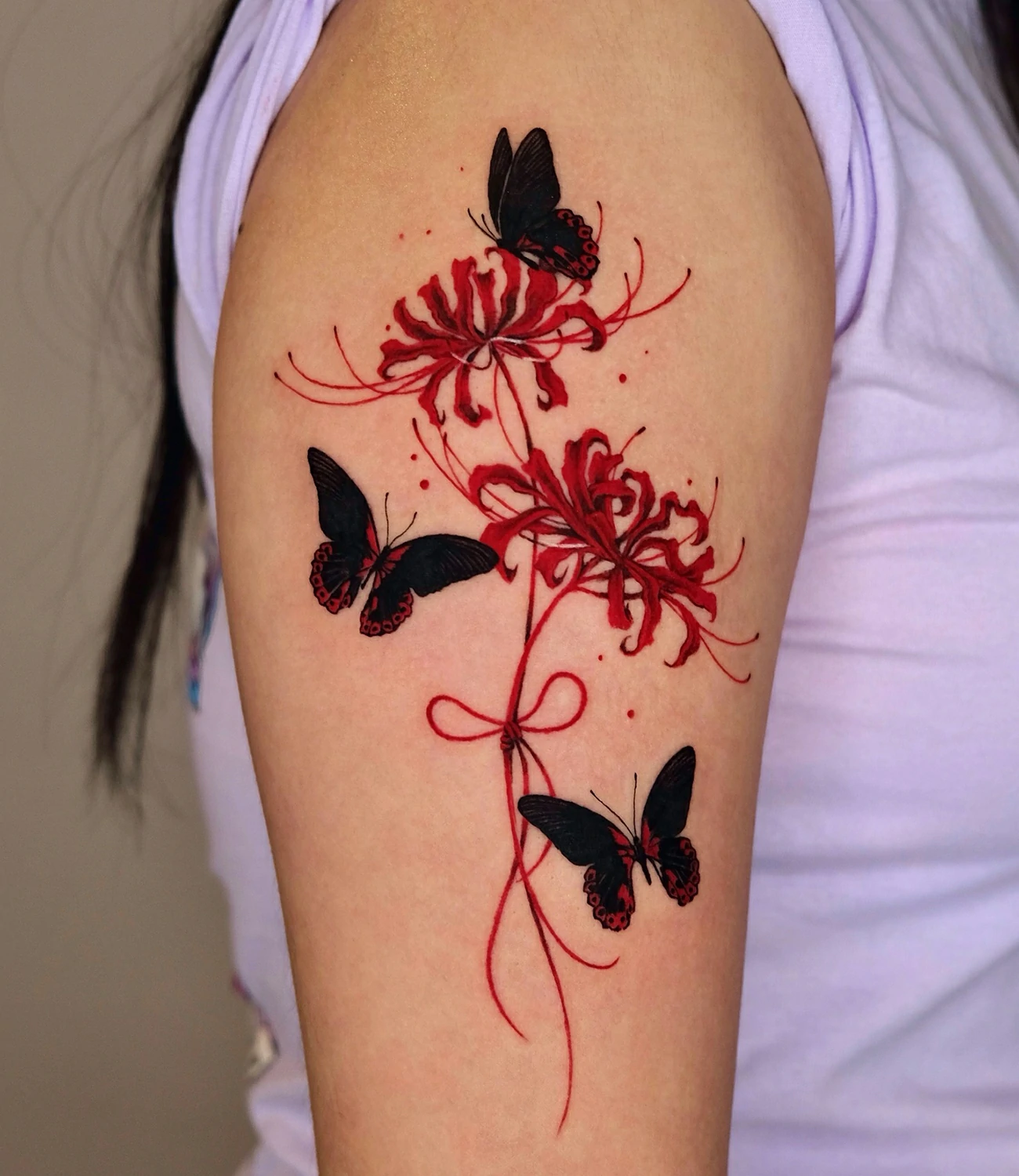 Red spider lily tattoo