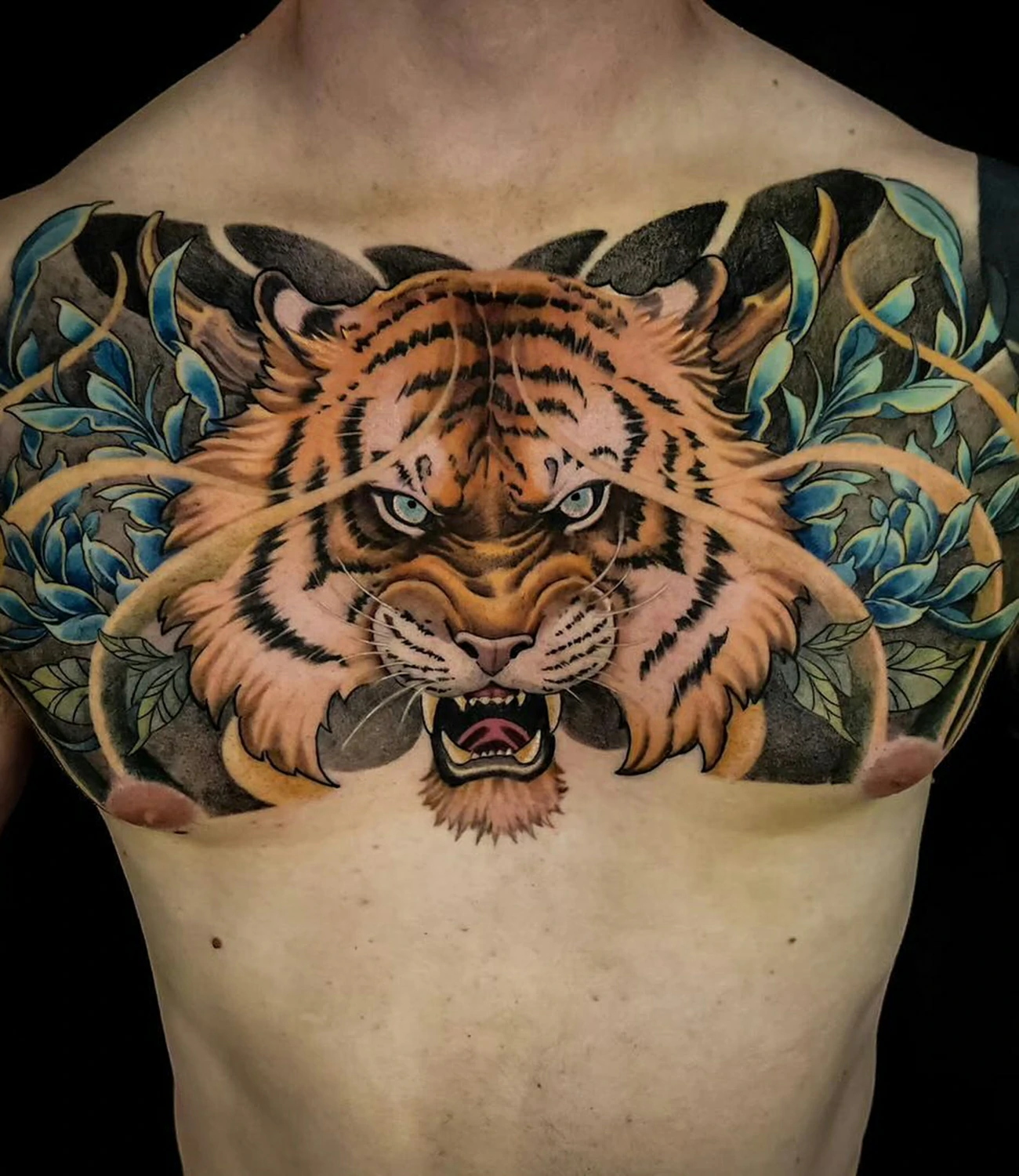 Tiger Chest Tattoo