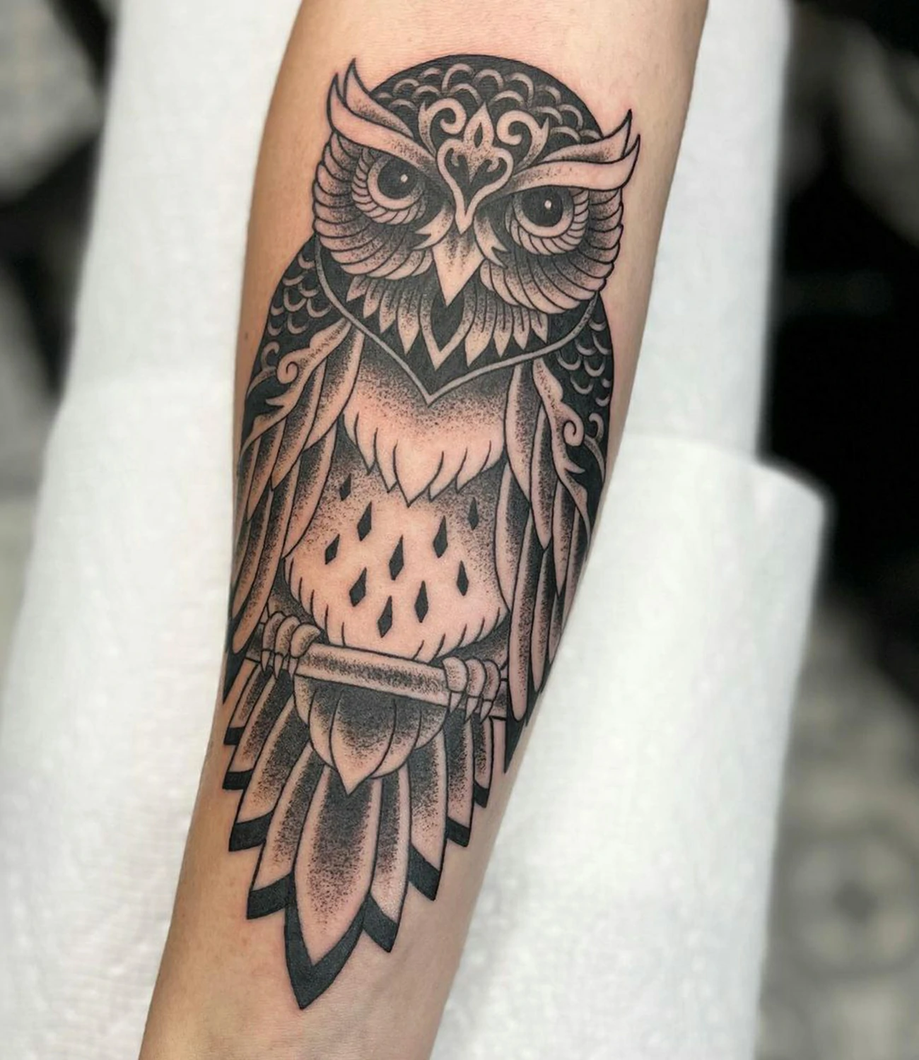 Owl Forearm Tattoo