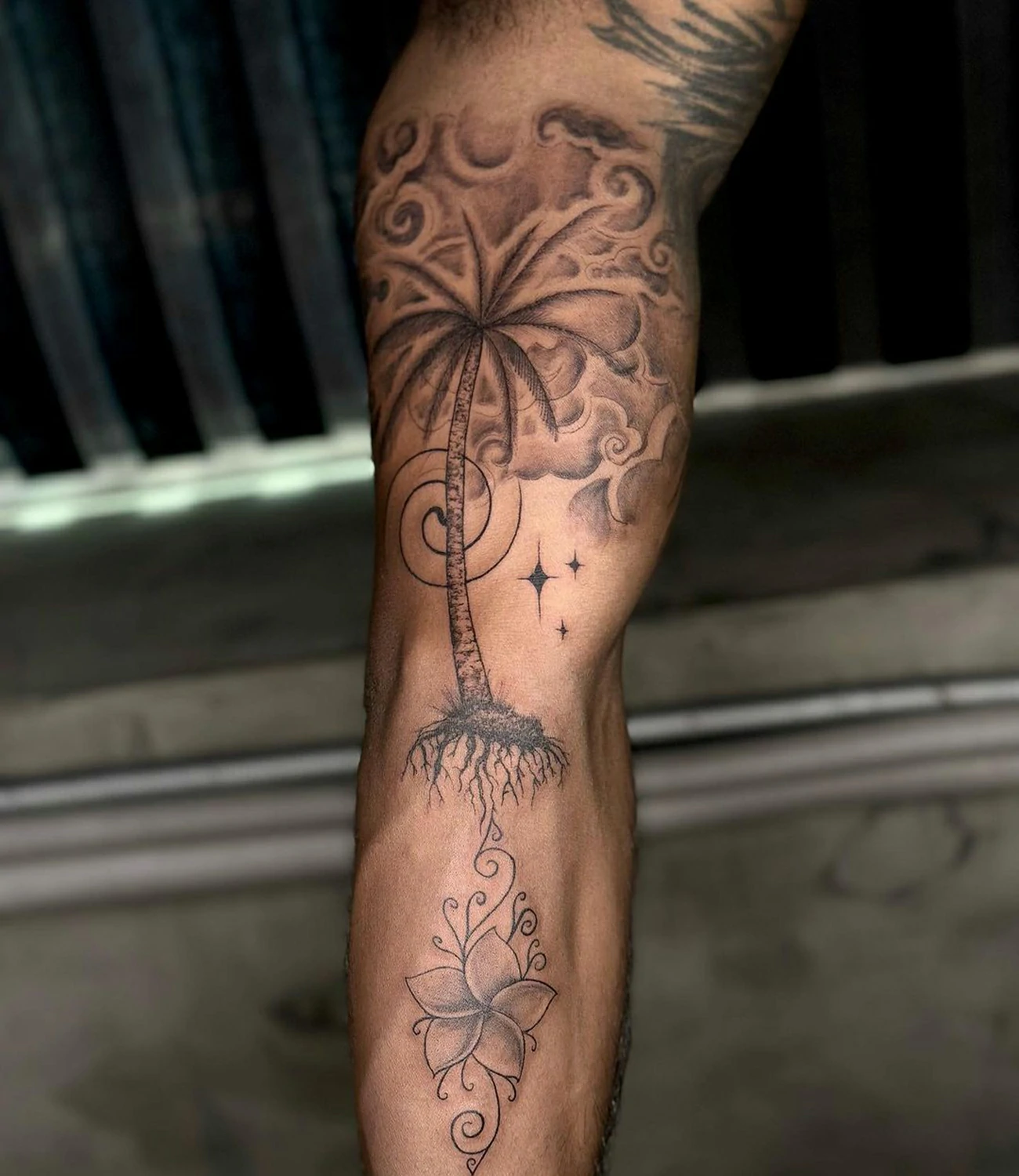 Palm Tree Sleeve Tattoo