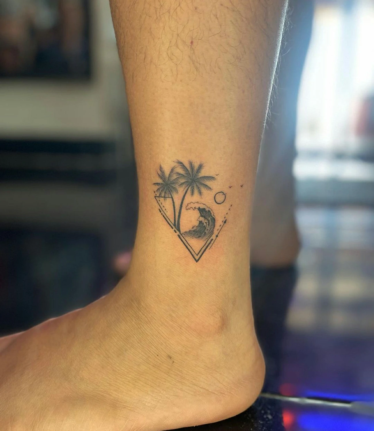 Palm Tree Ankle Tattoo