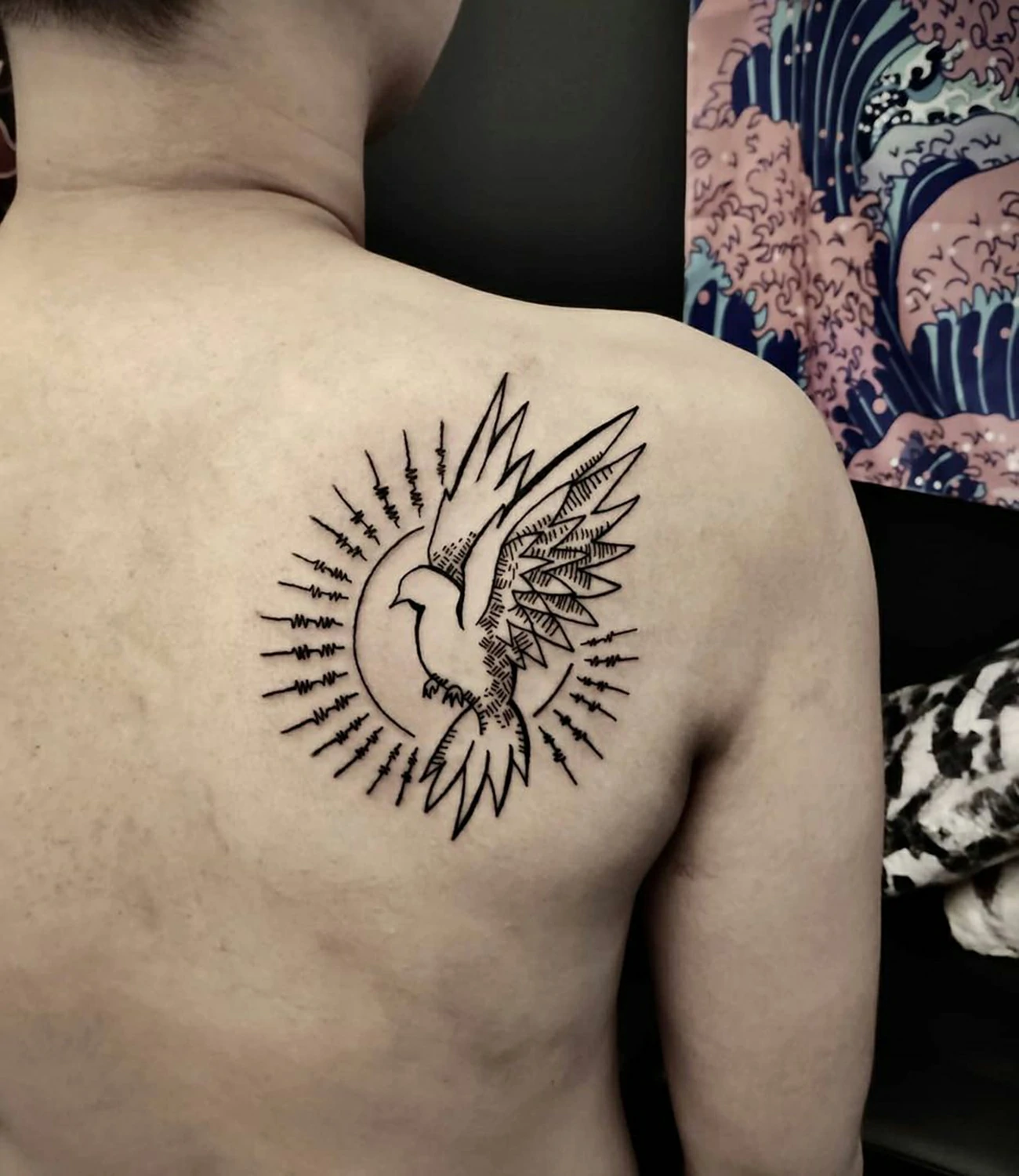 Outline Dove Tattoo Drawing