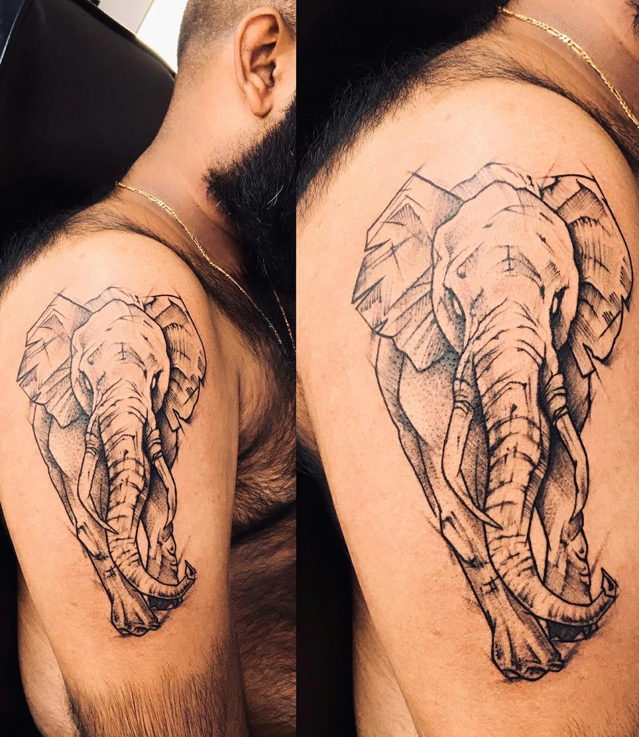 Angry Elephant Tattoo