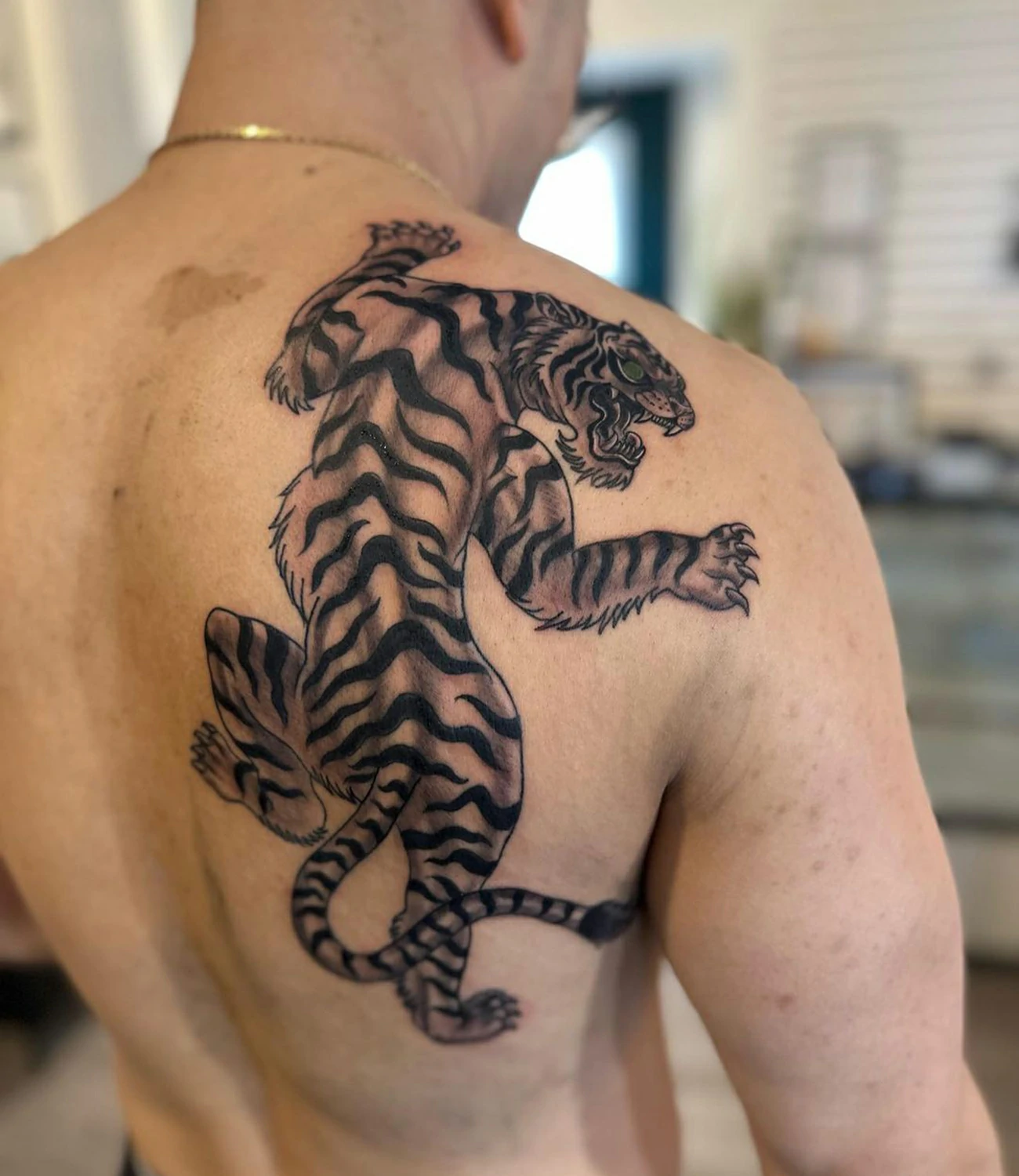 Tiger Back Tattoo