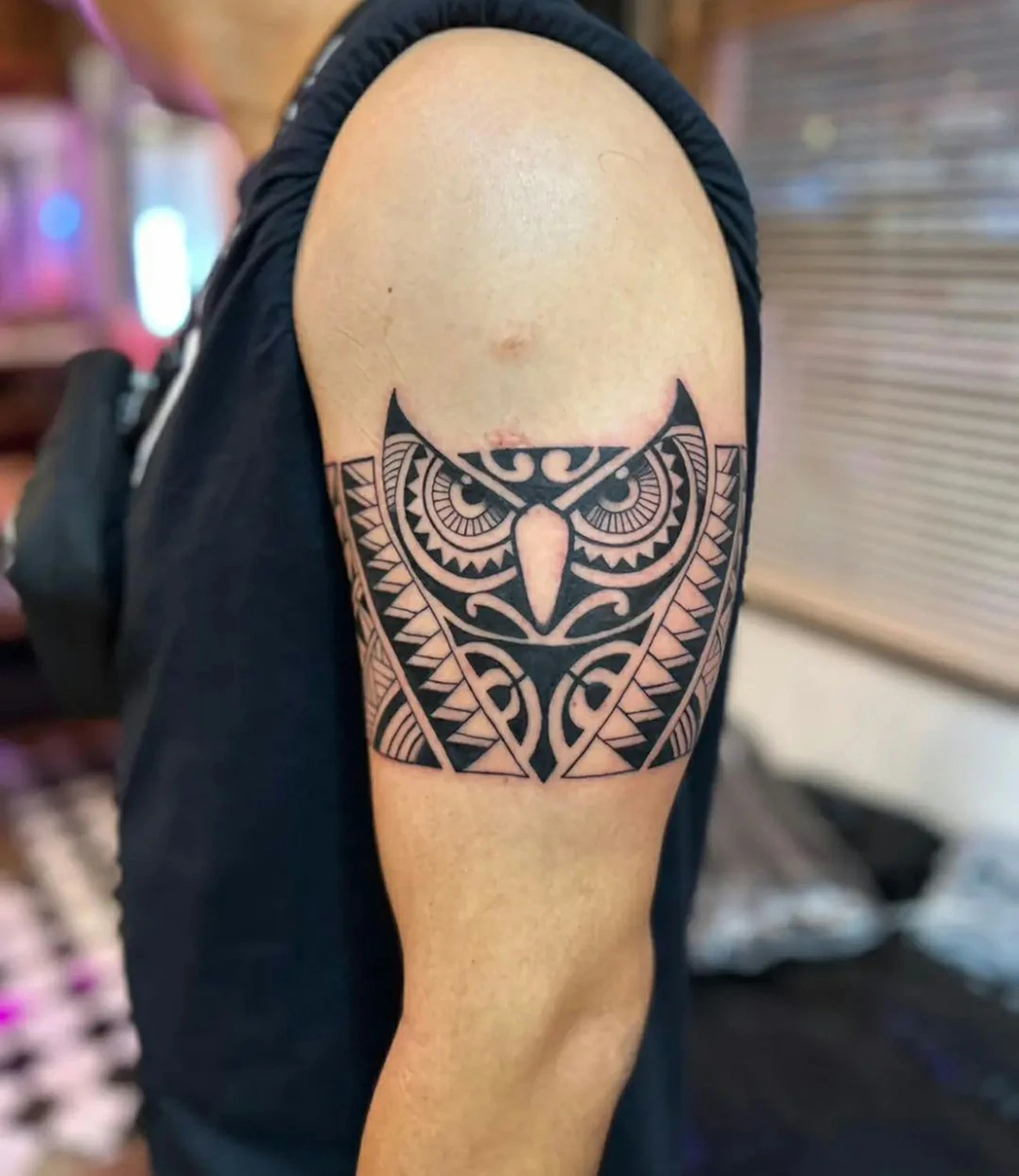 Tribal Owl Tattoo