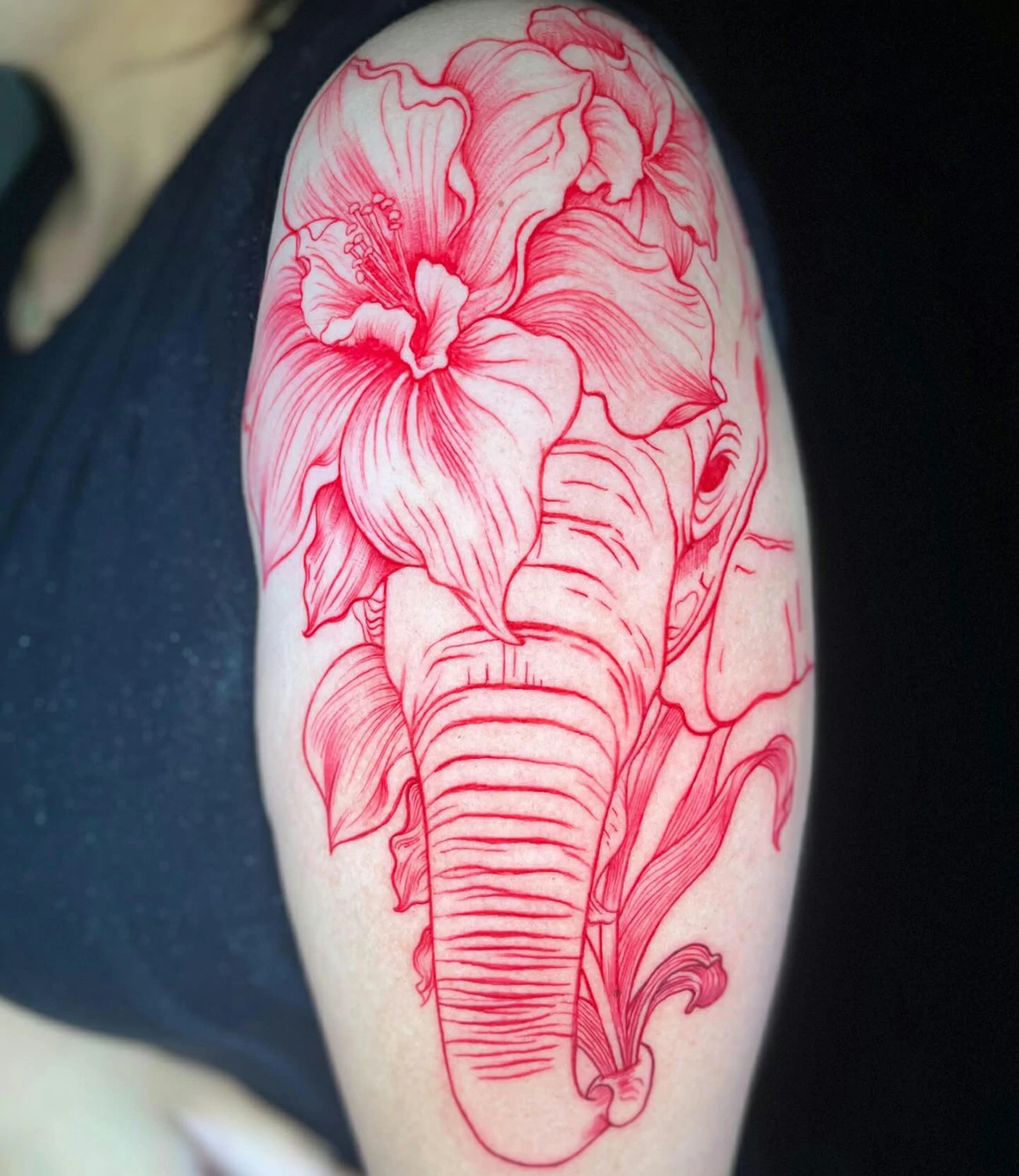 Pink Elephant Tattoo