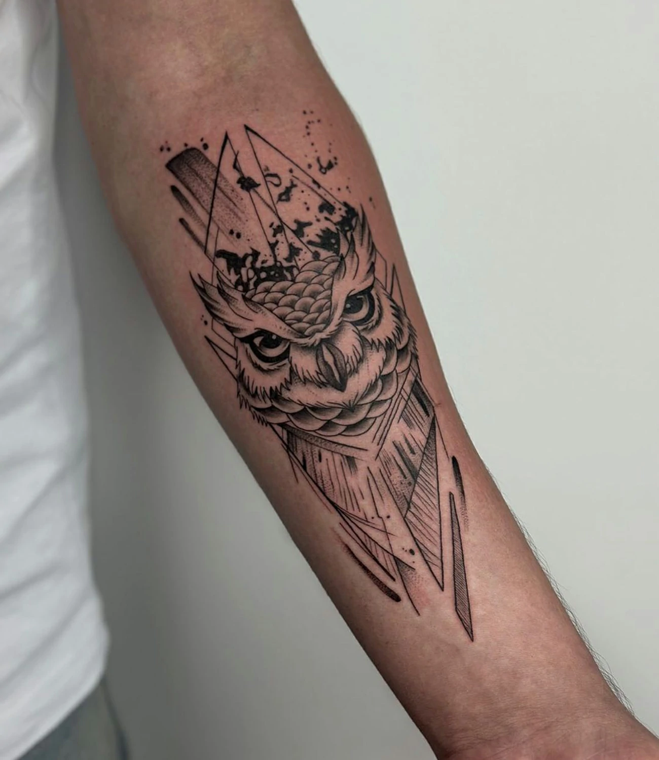 Geometric Owl Tattoo