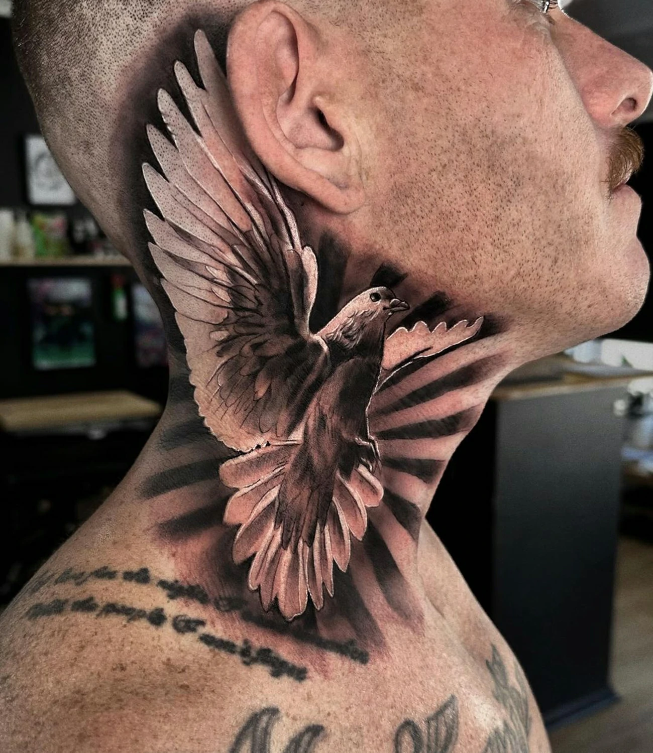 Dove Neck Tattoo