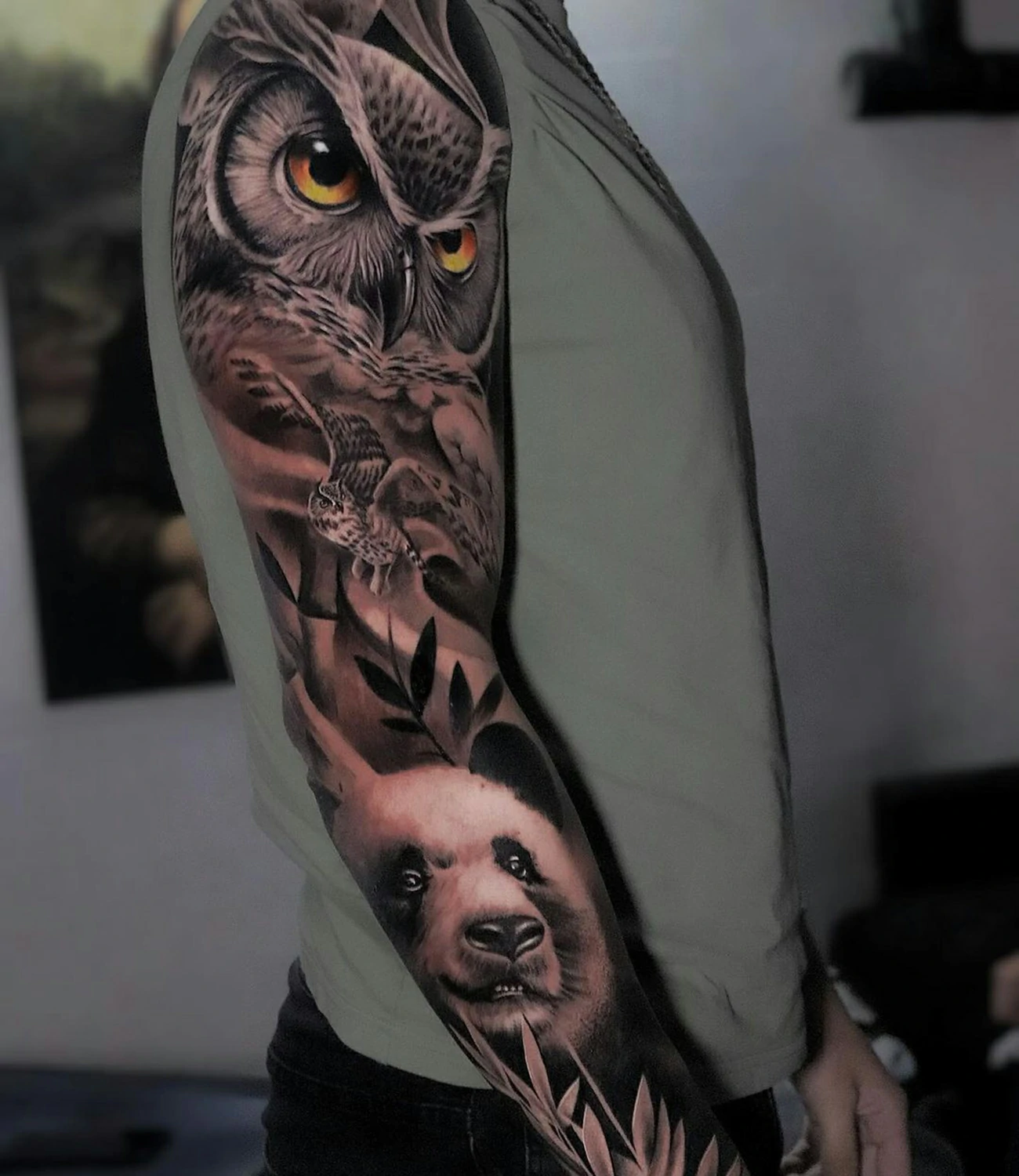 Owl Sleeve Tattoo