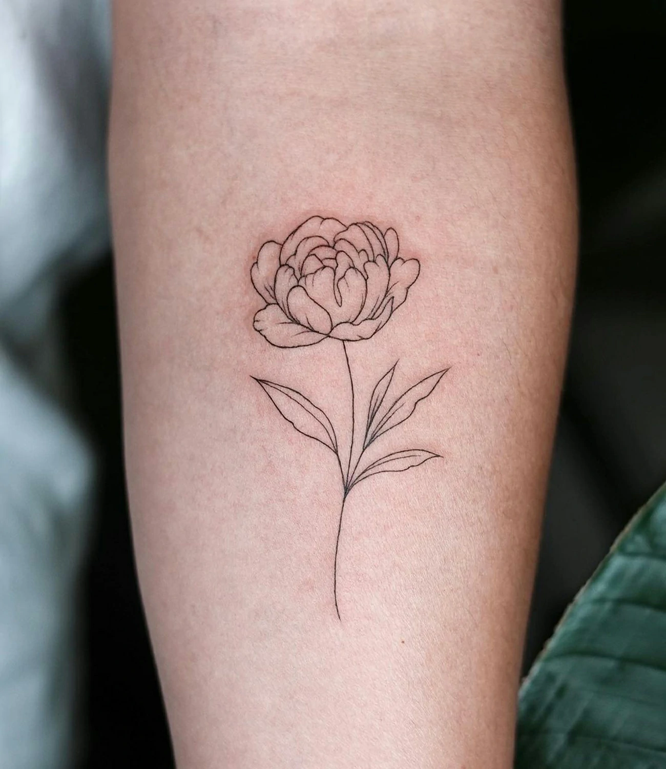 Simple Peony Tattoo