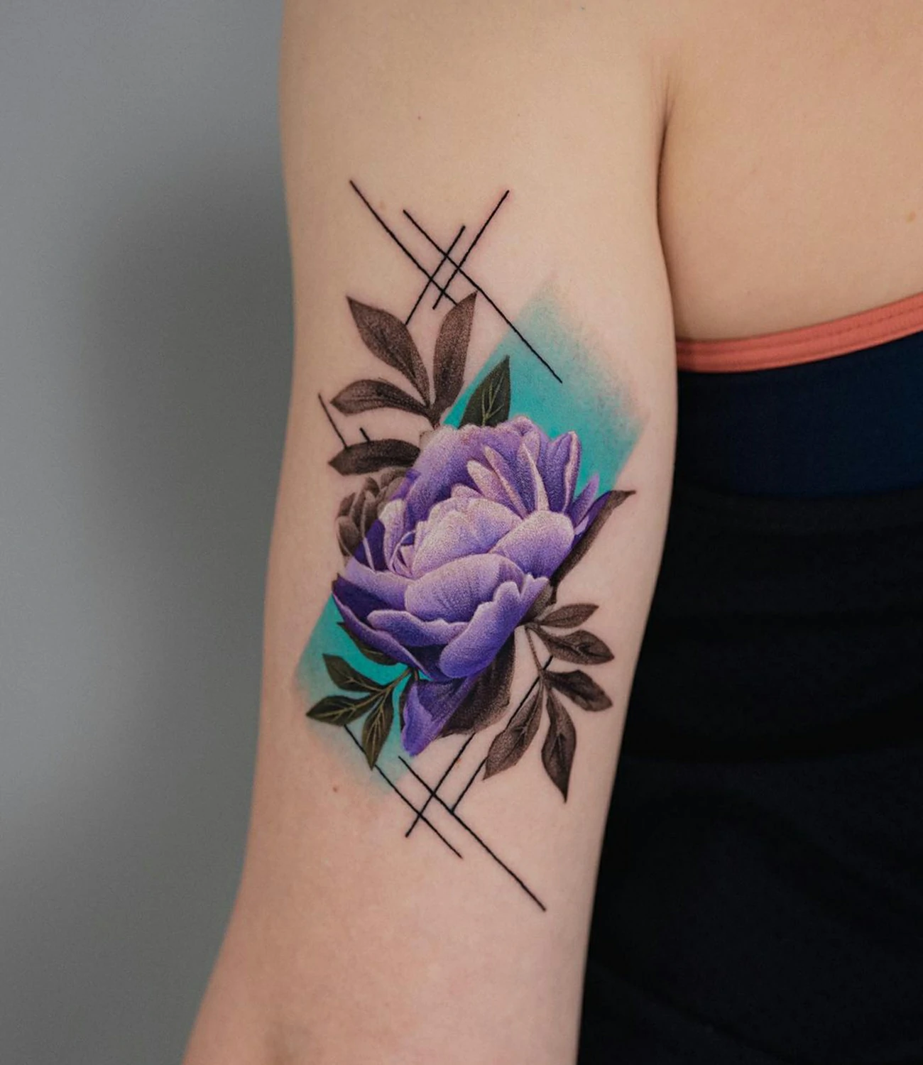 Purple Peony Tattoo