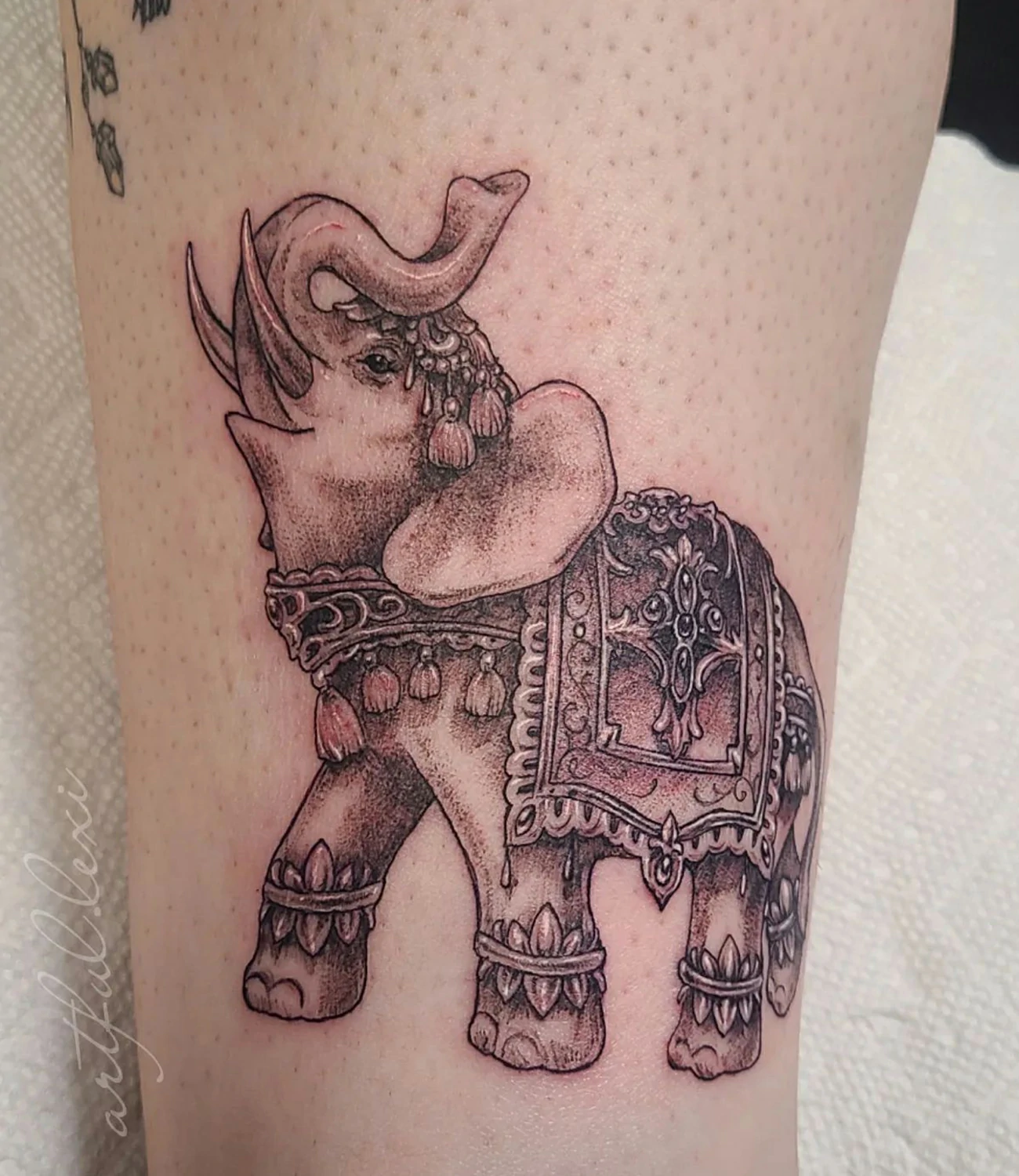 Elephant Tattoo Trunk Up