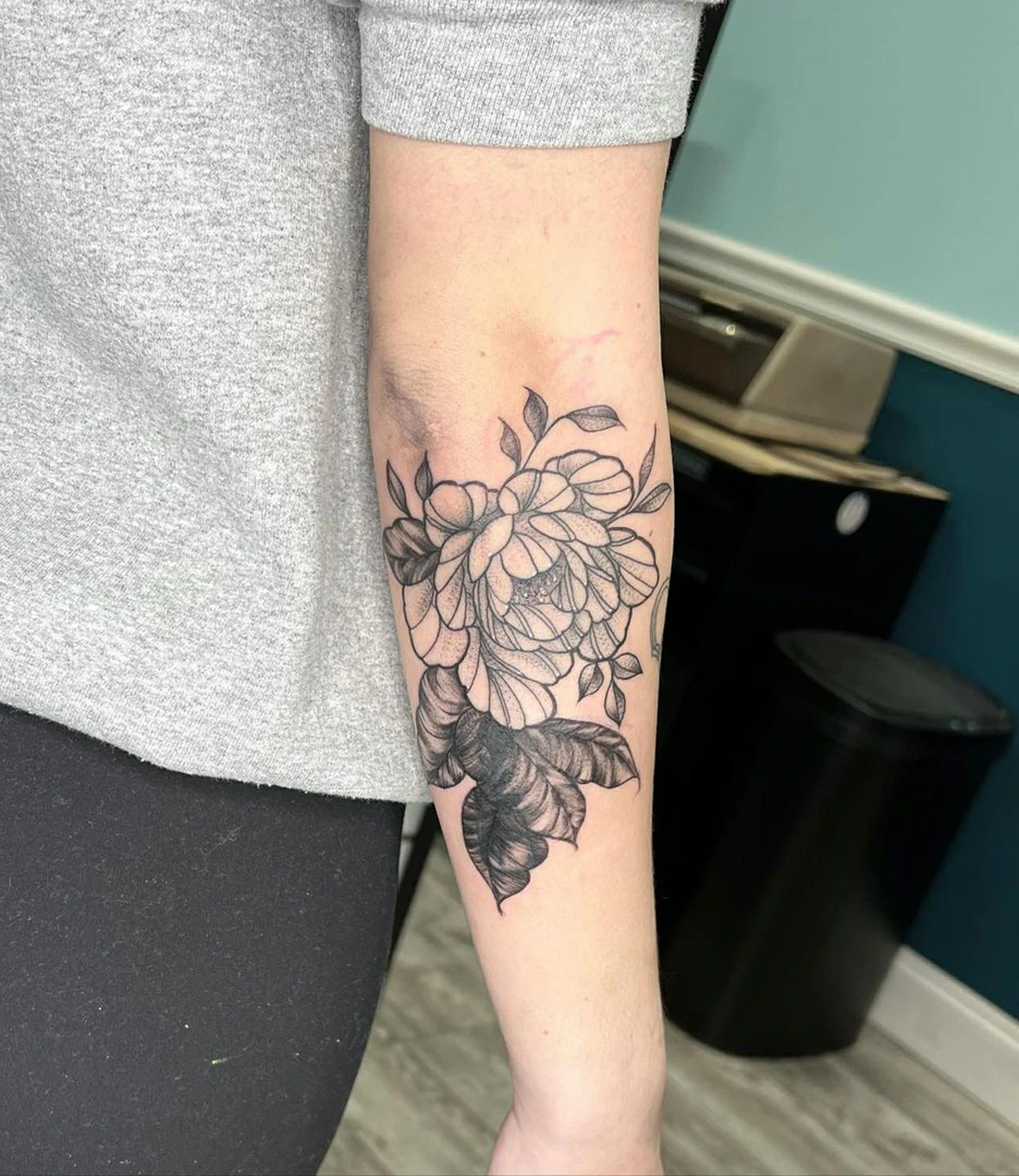 Peony Arm Tattoo