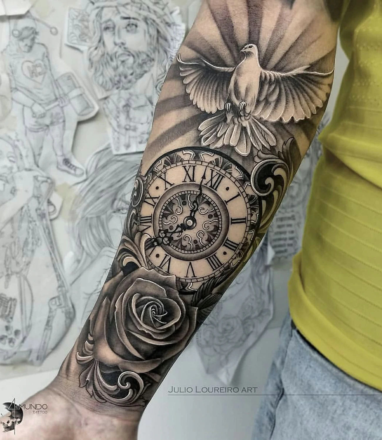 Rose Dove Tattoo