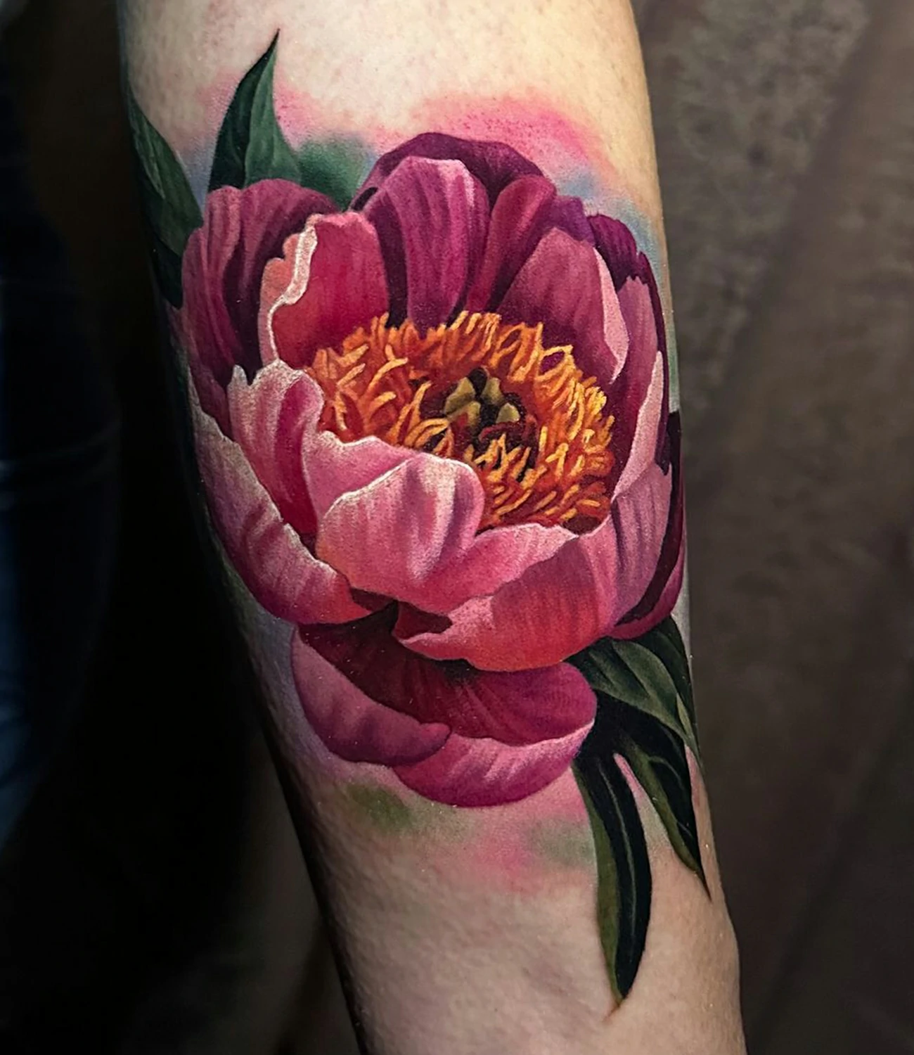 Realistic Peony Tattoo