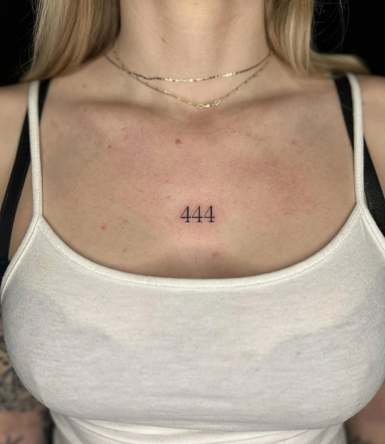 444 Chest Tattoo