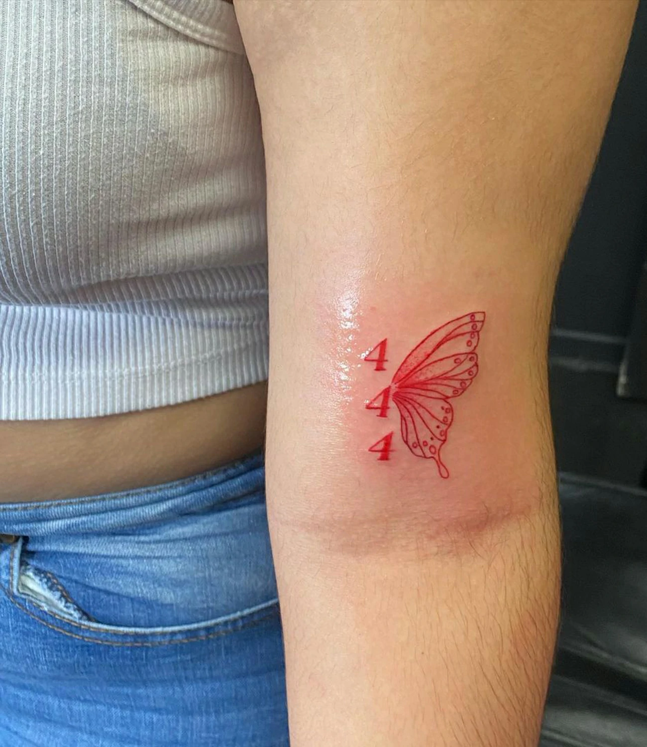 444 Vertical Tattoo