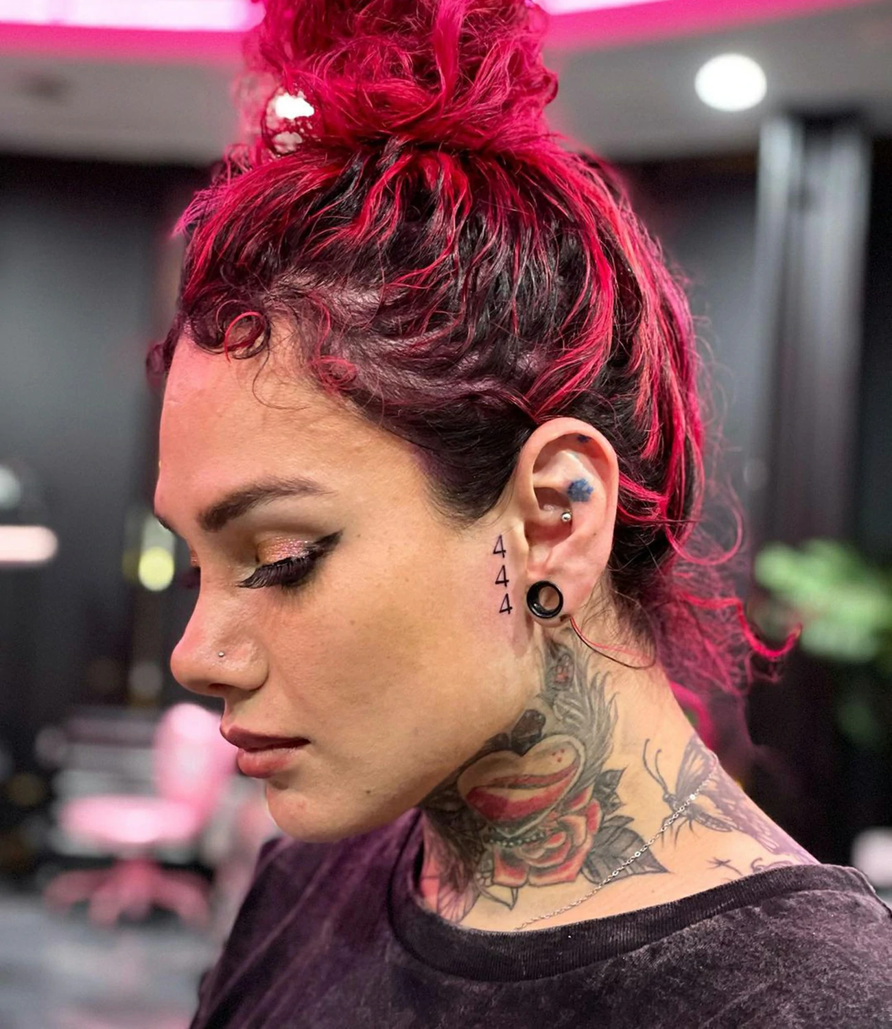 444 Face Tattoo