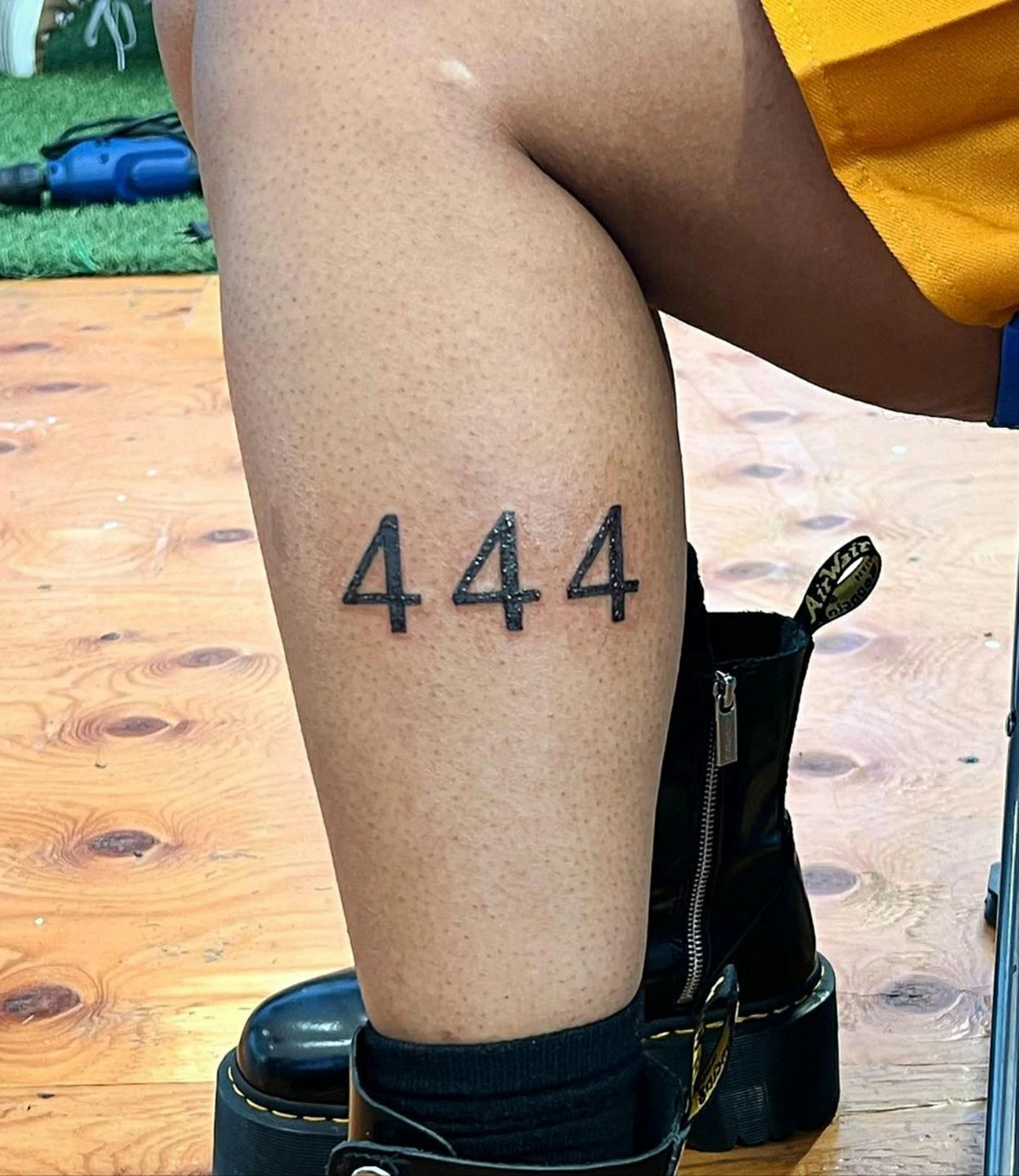 444 Leg Tattoo