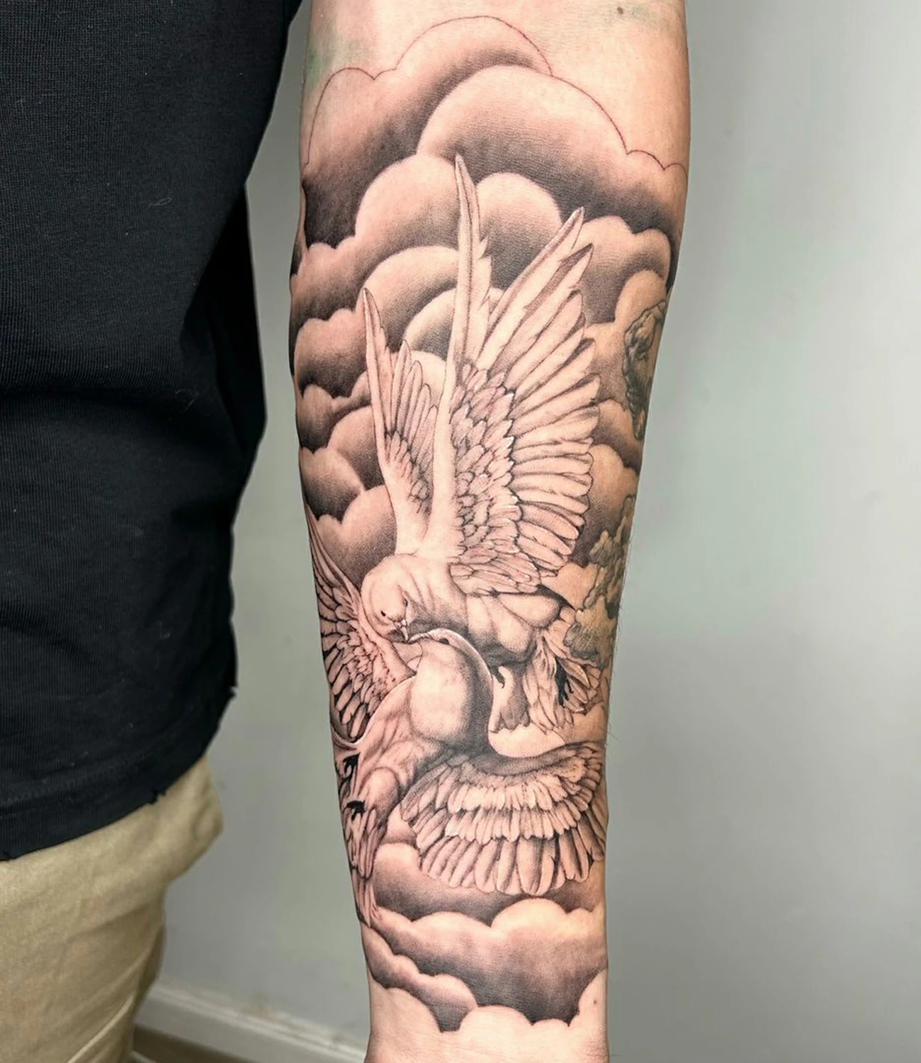 Clouds and Doves Tattoos