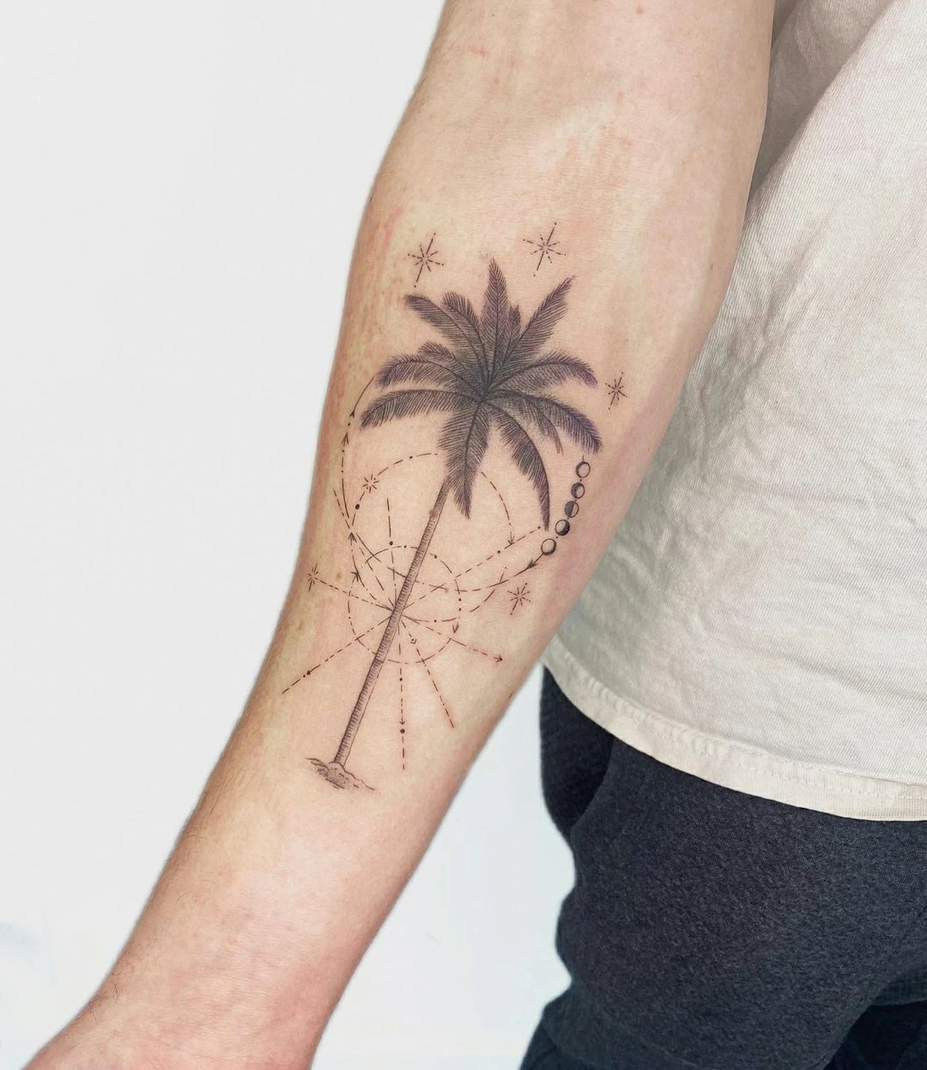 Palm Tree Forearm Tattoo