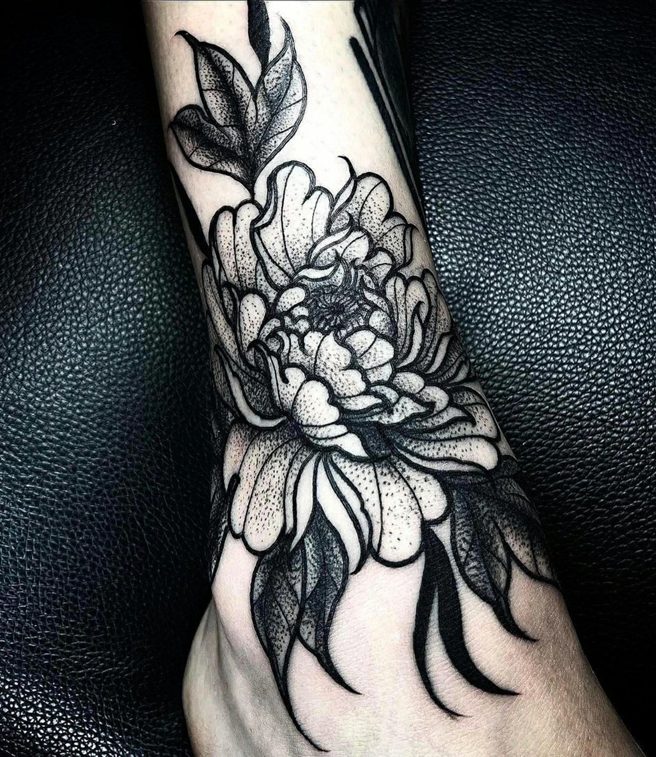 Black Peony Tattoo