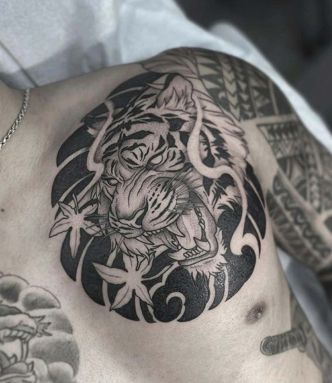 Tiger Tattoo on Chest