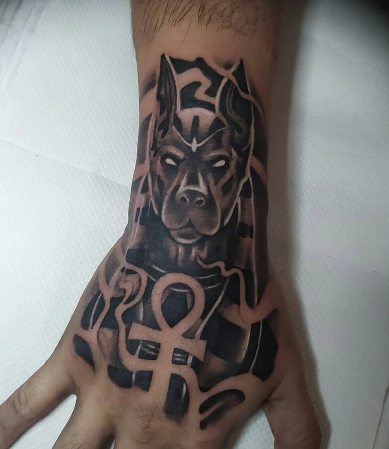 Anubis Tattoo en la Mano