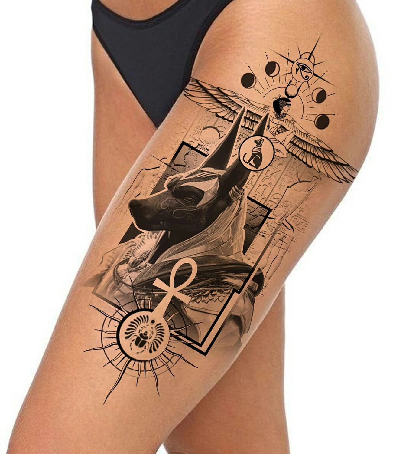 Anubis Thigh Tattoo