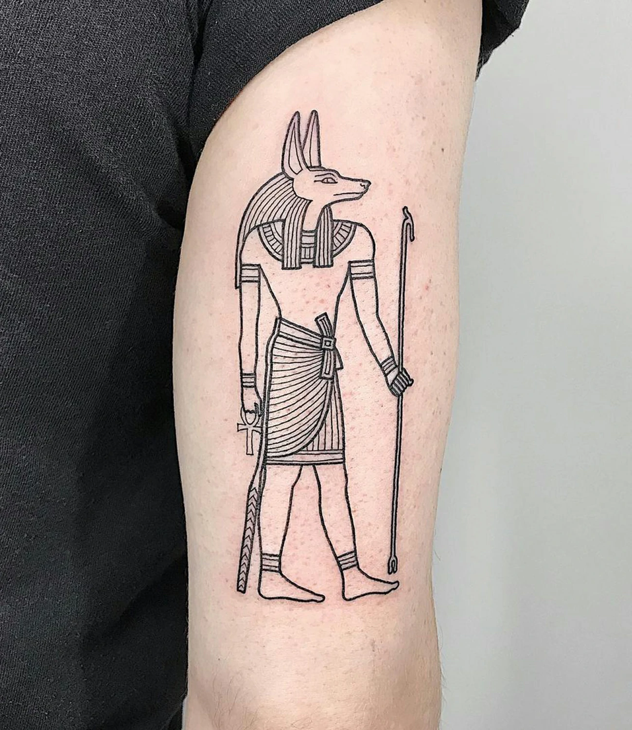 Outline Anubis Tattoo Stencil