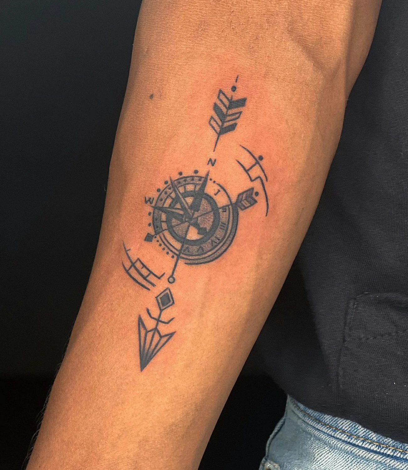 Arrow Compass Tattoo
