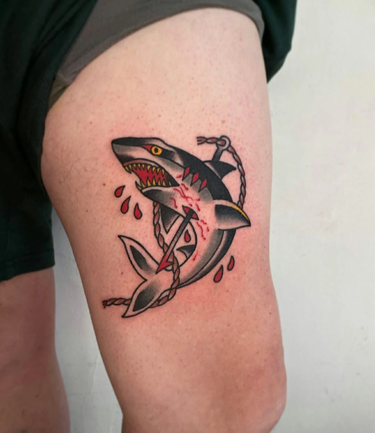 American Traditional Shark Tattoo