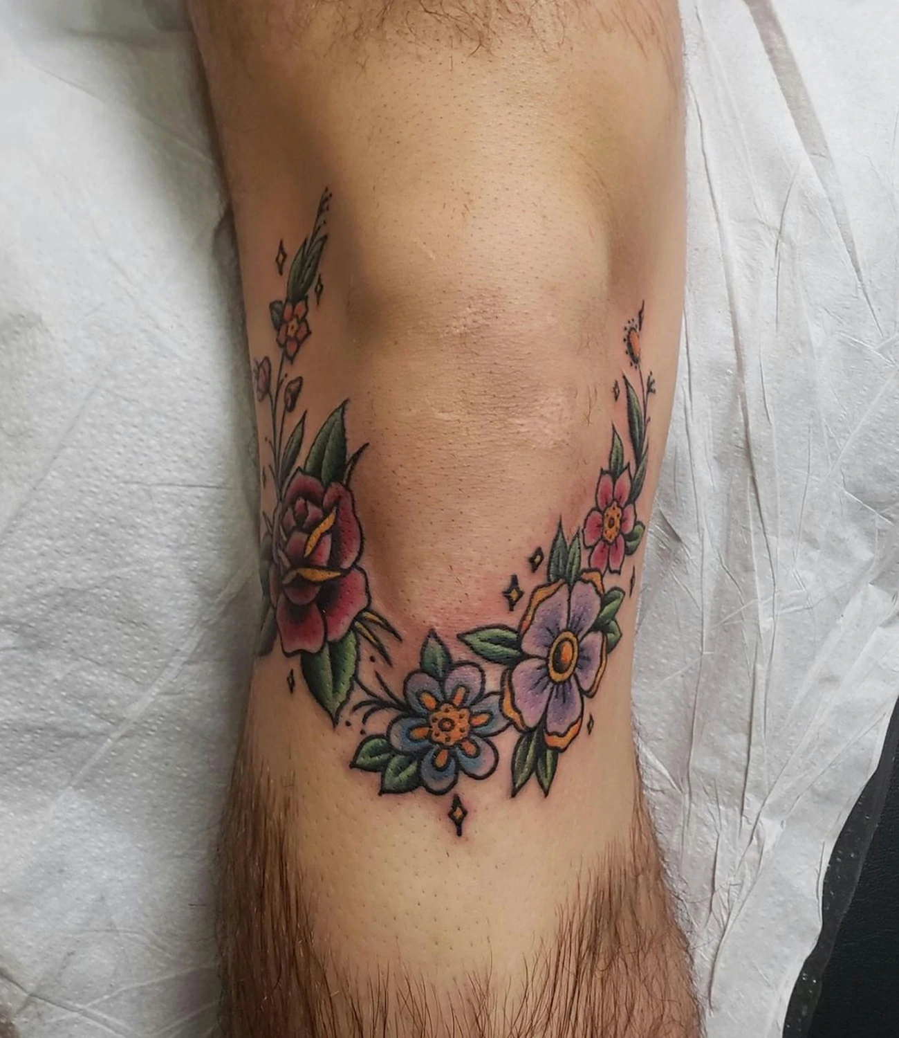 Floral Knee Tattoo