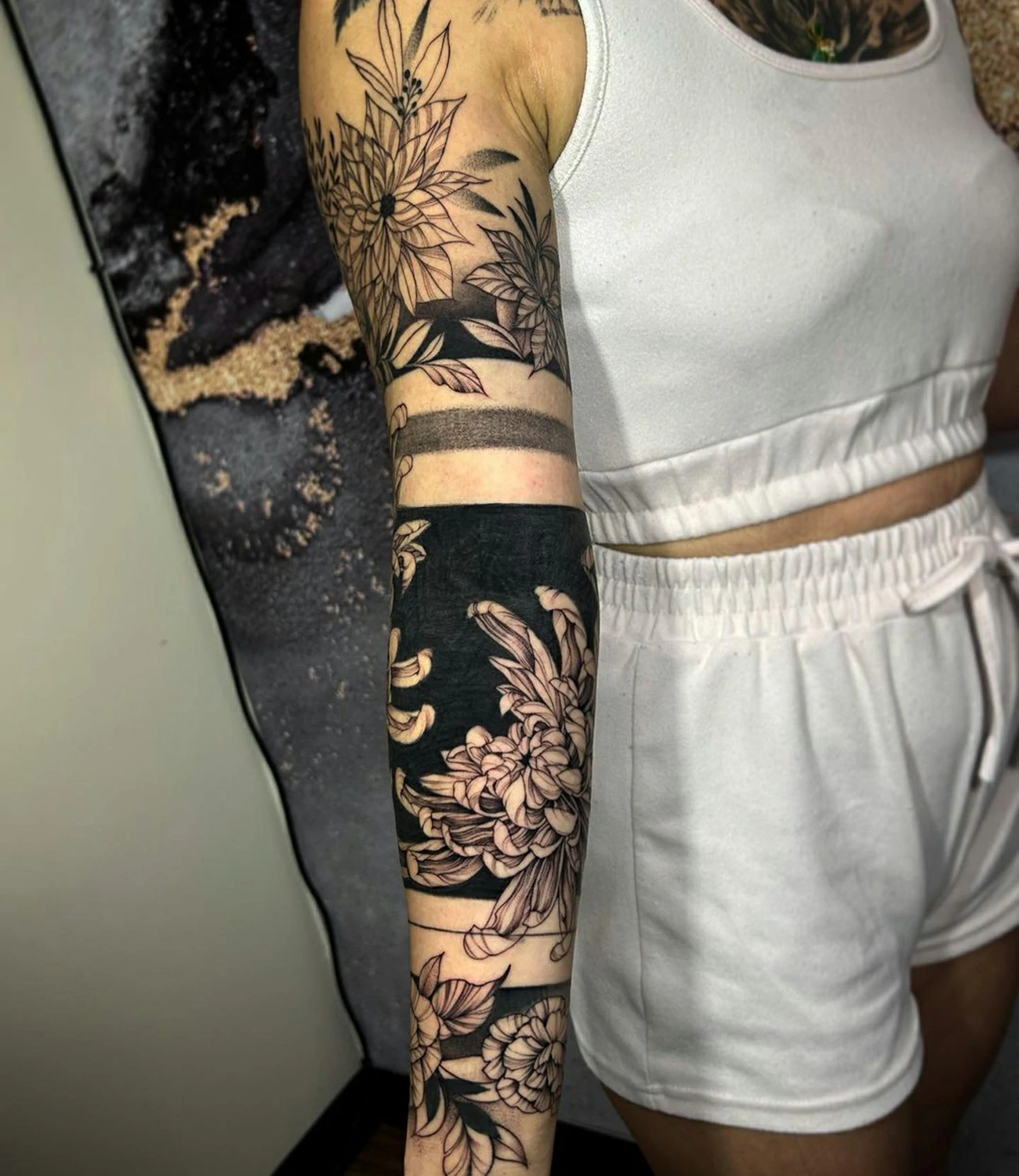 geometric negative space tattoo
