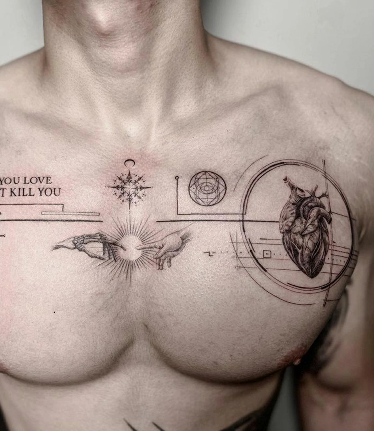 Geometric Tattoo Men: Geometric tattoos for men often feature bold designs that emphasize strength and symmetry.