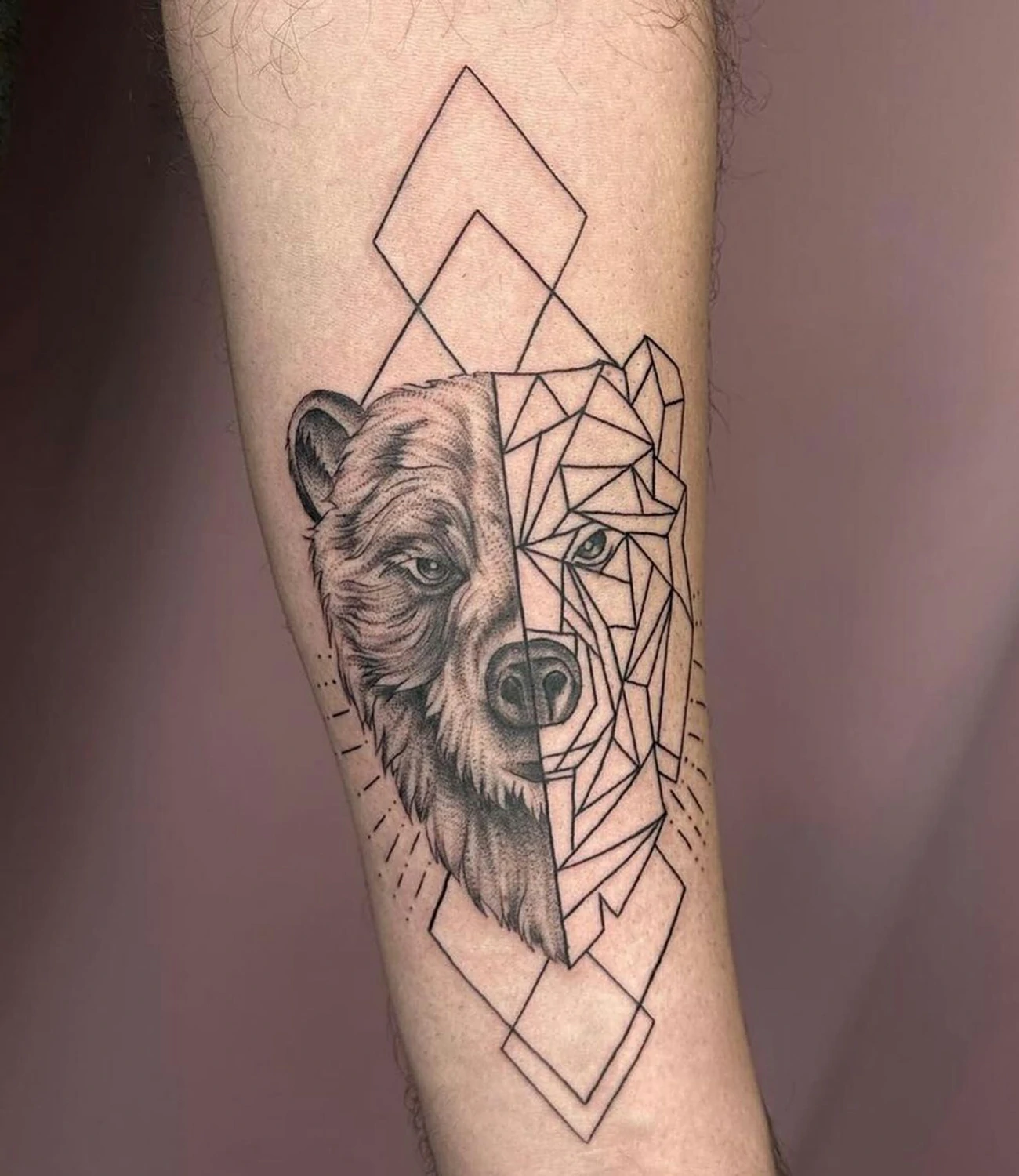 geometric tattoo bear