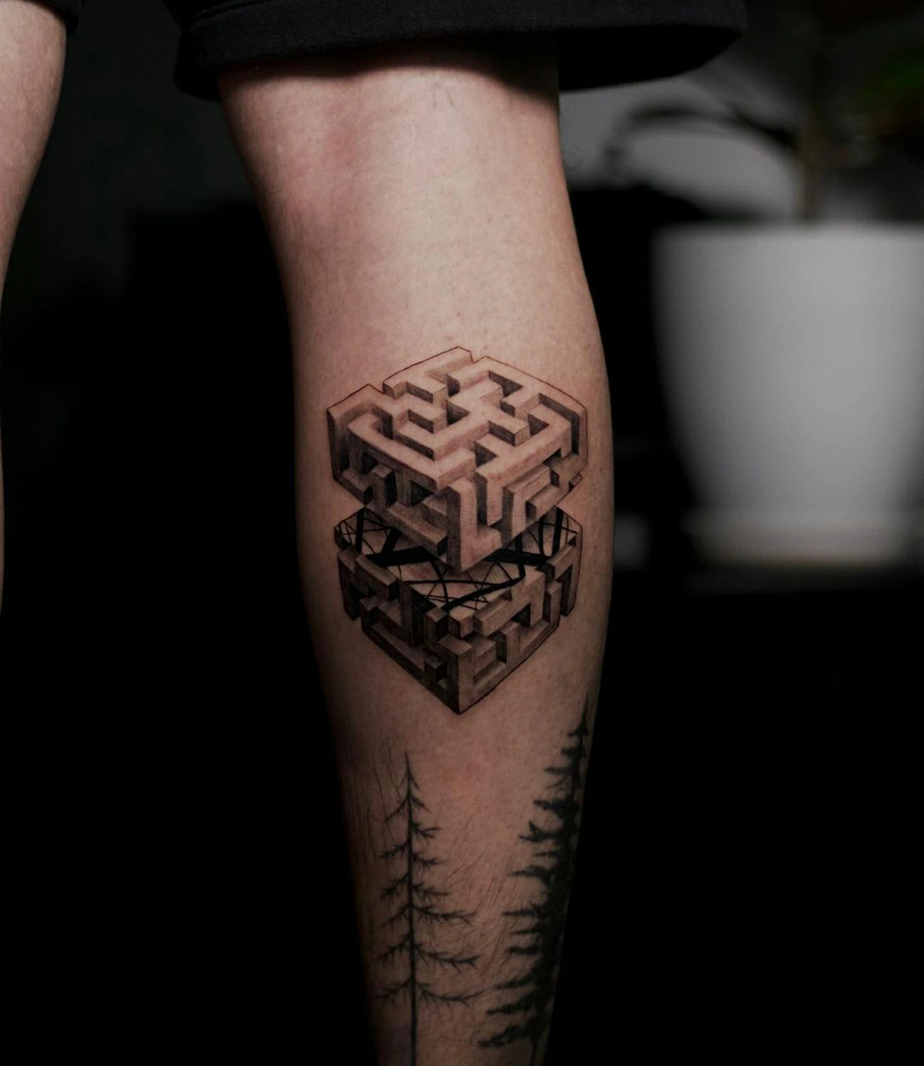3d geometric tattoo