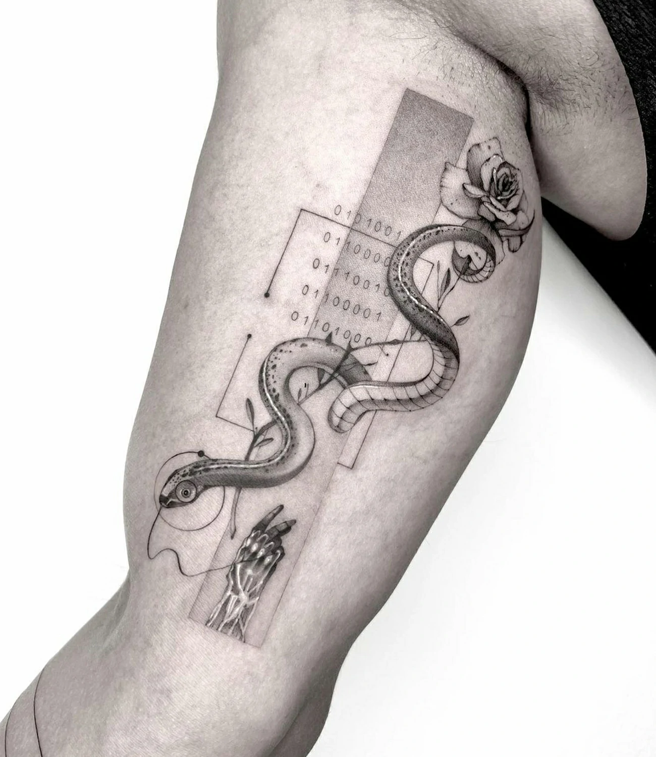 geometric snake tattoos