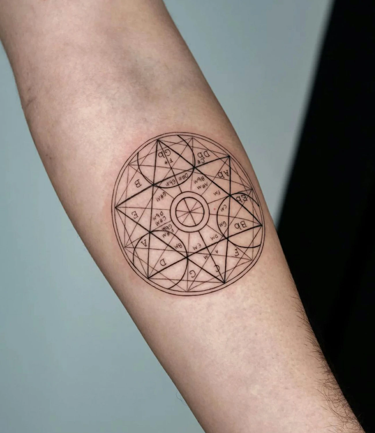 geometric circle tattoo